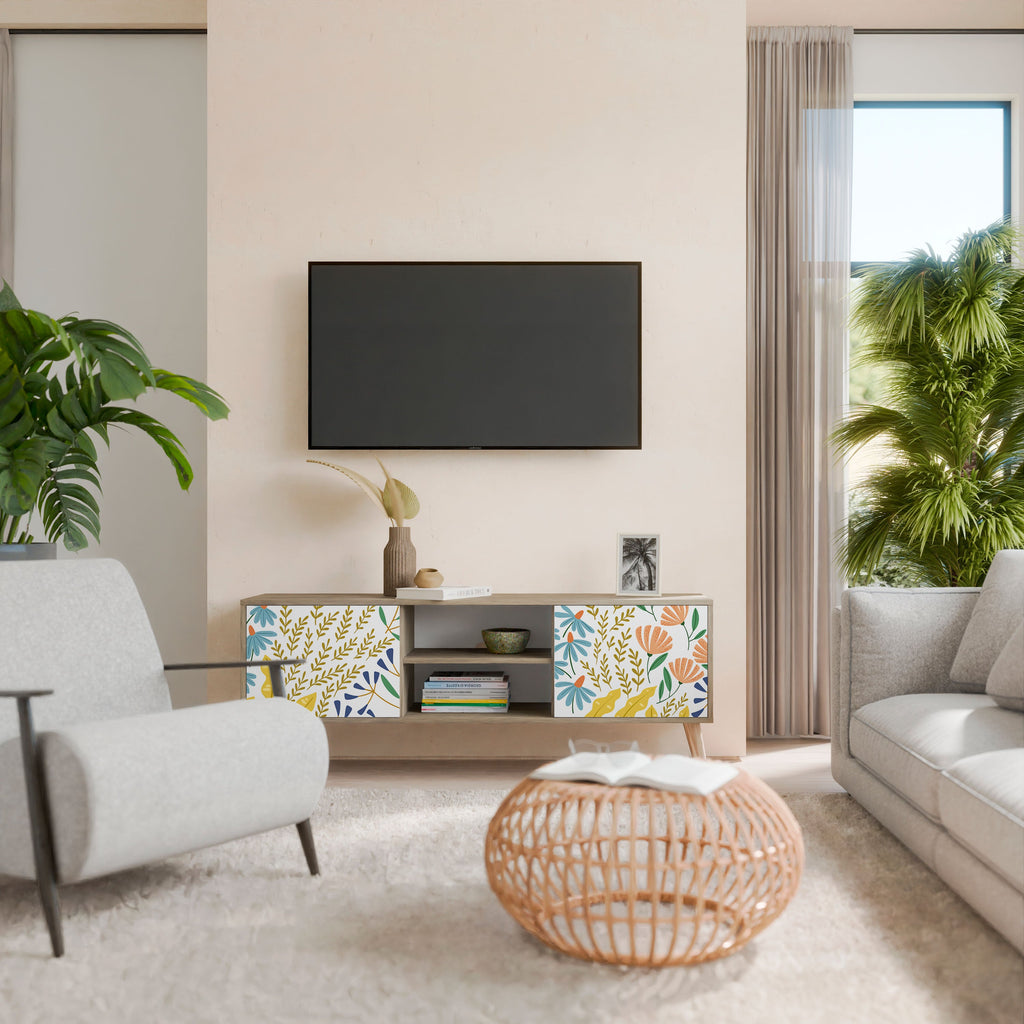 HELLO SPRING 2-Door TV Stand in Oak Effect