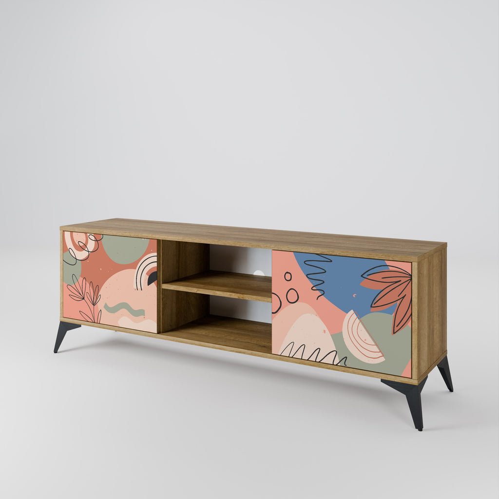 PASTEL DESTINY 2-Door TV Stand in Oak Effect