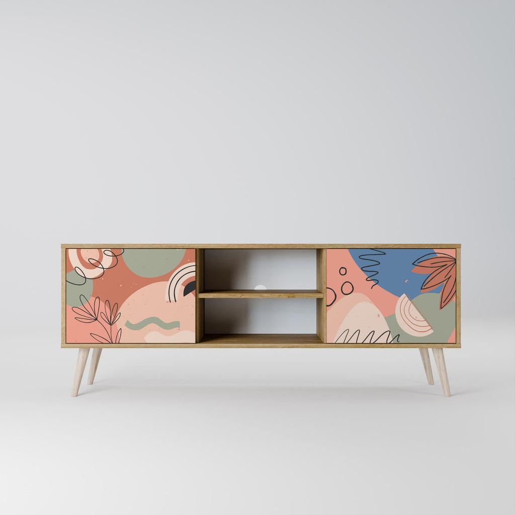 PASTEL DESTINY 2-Door TV Stand in Oak Effect