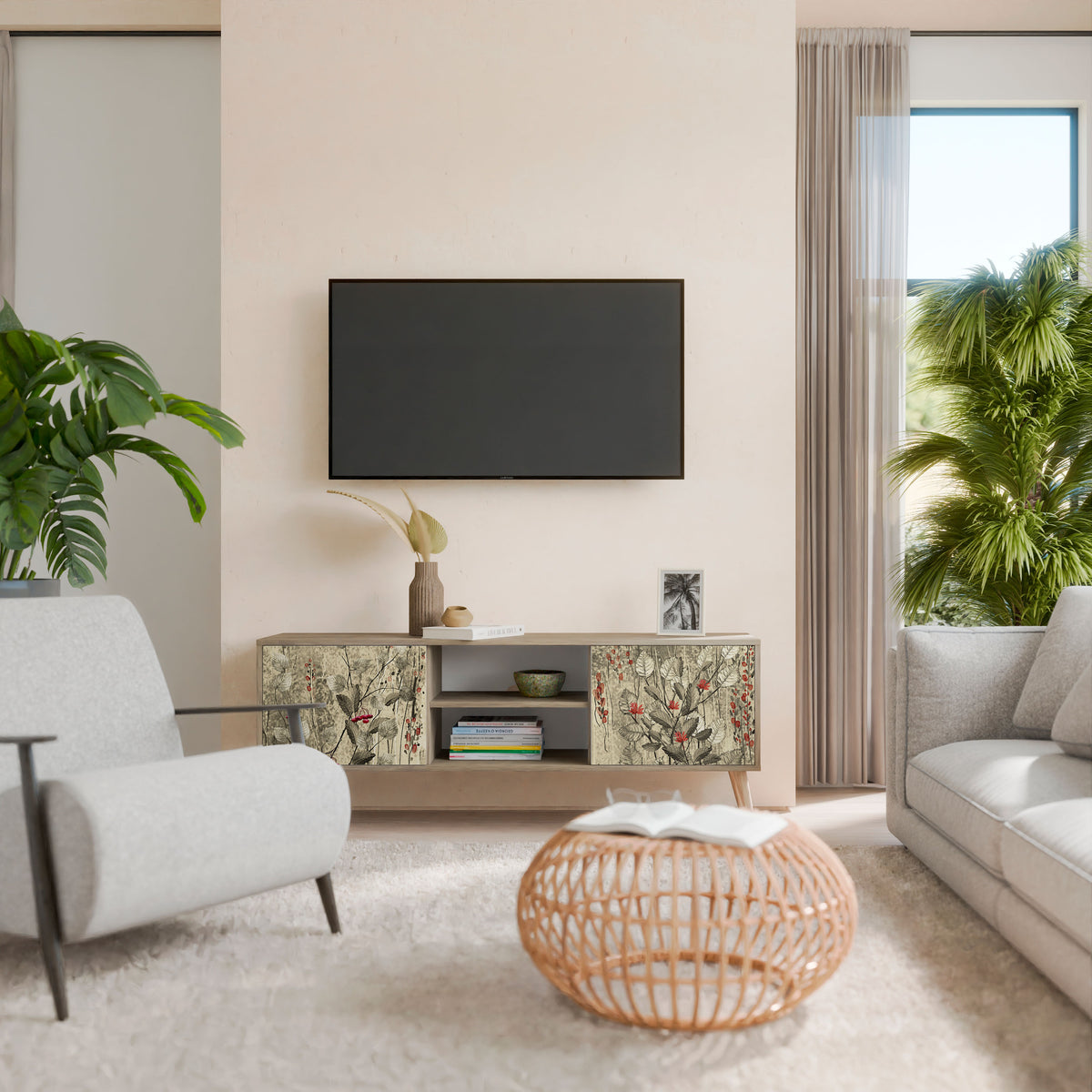 HERBAL GRACE 2-Door TV Cabinet