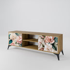 FLORAL GRACE 2-Door TV Stand in Oak Effect