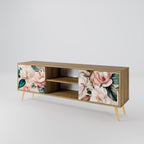 FLORAL GRACE 2-Door TV Stand in Oak Effect