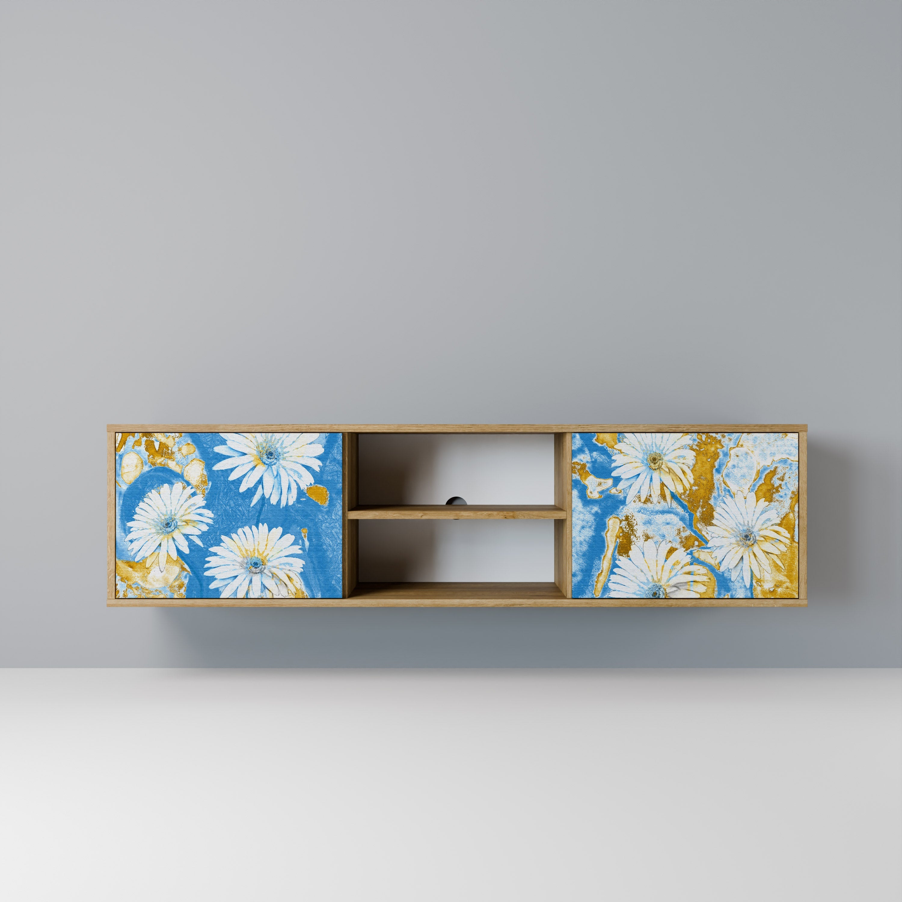 DAISY LUXE 2-Door TV Stand in Oak Effect