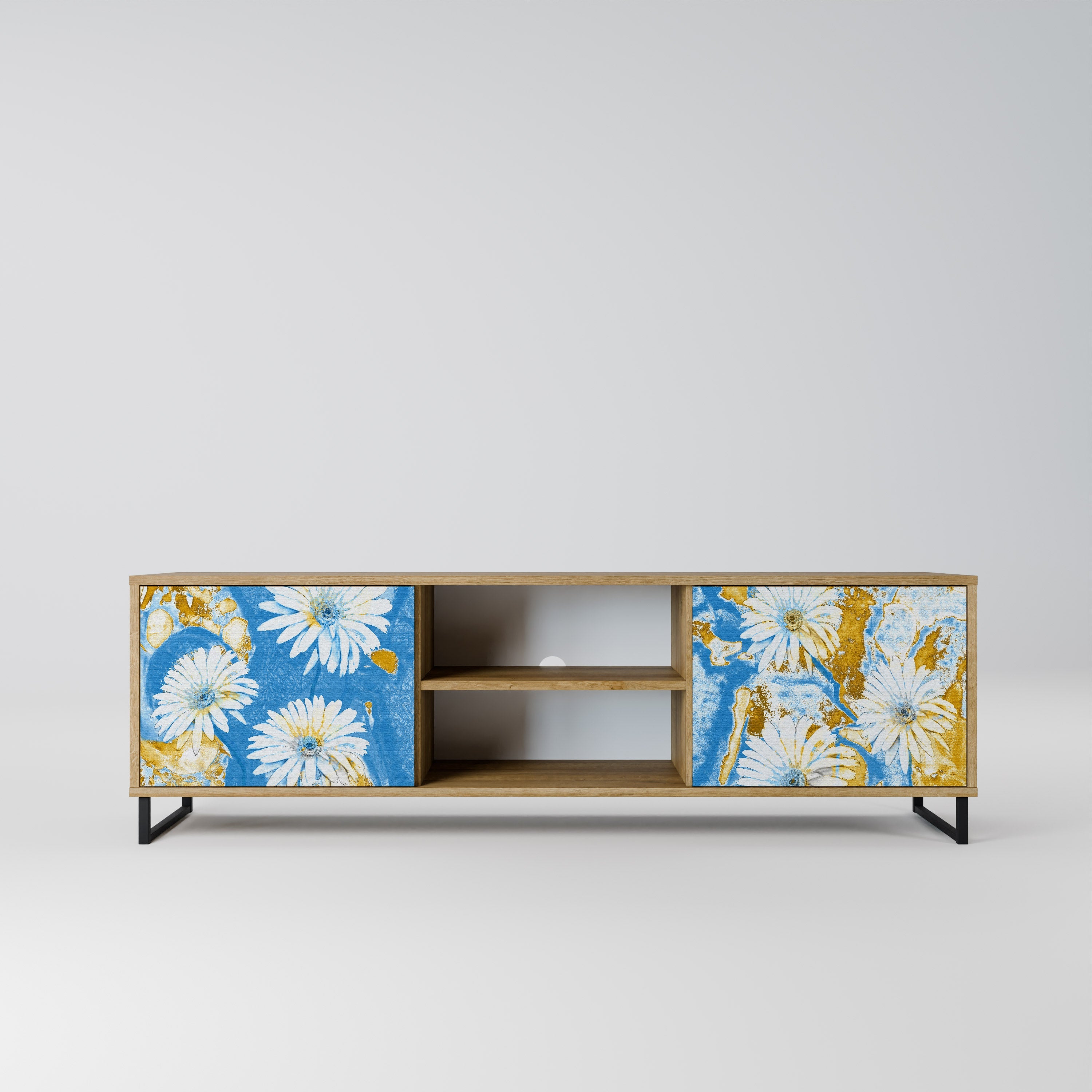 DAISY LUXE 2-Door TV Stand in Oak Effect