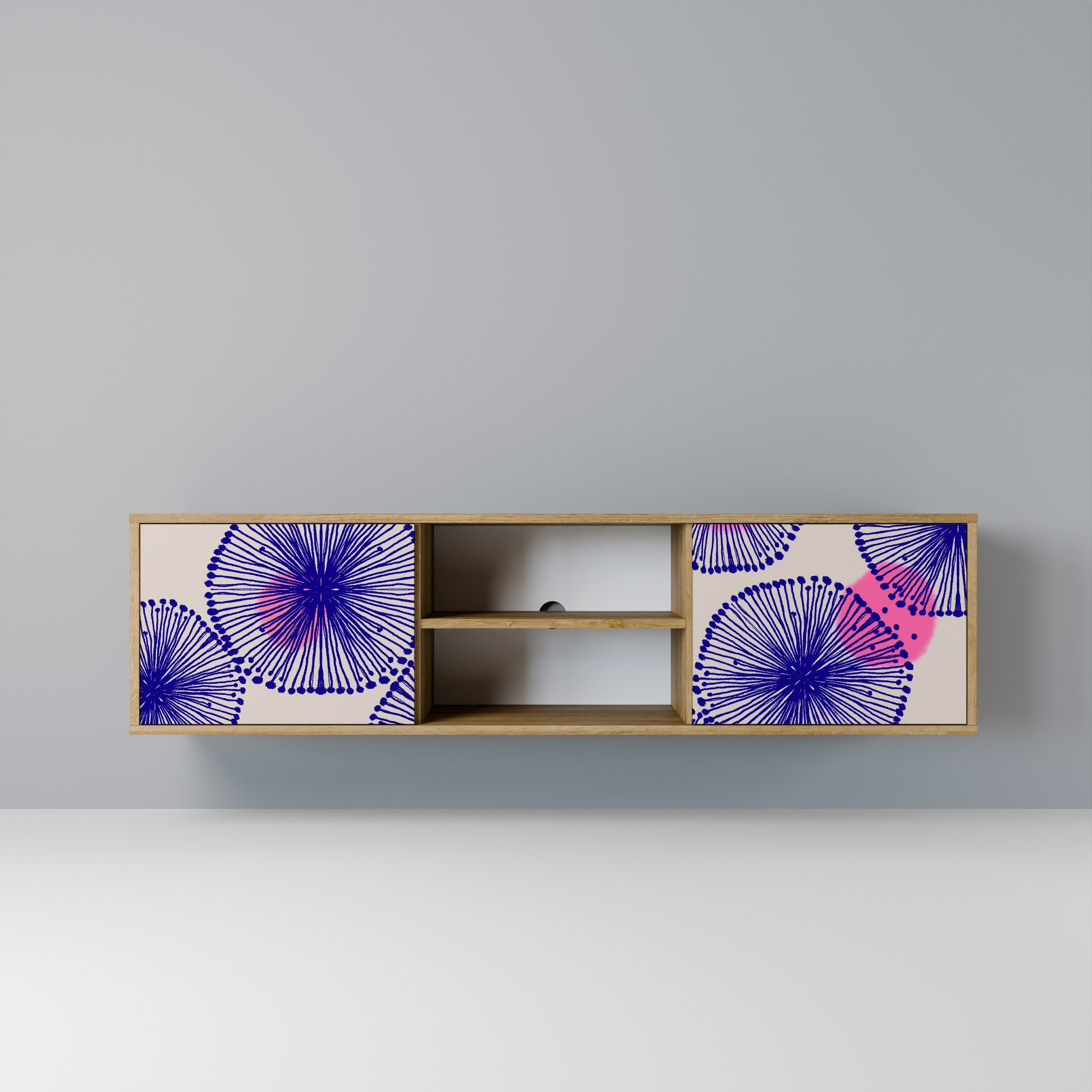 MAGIC NATURE 2-Door TV Stand in Oak Effect