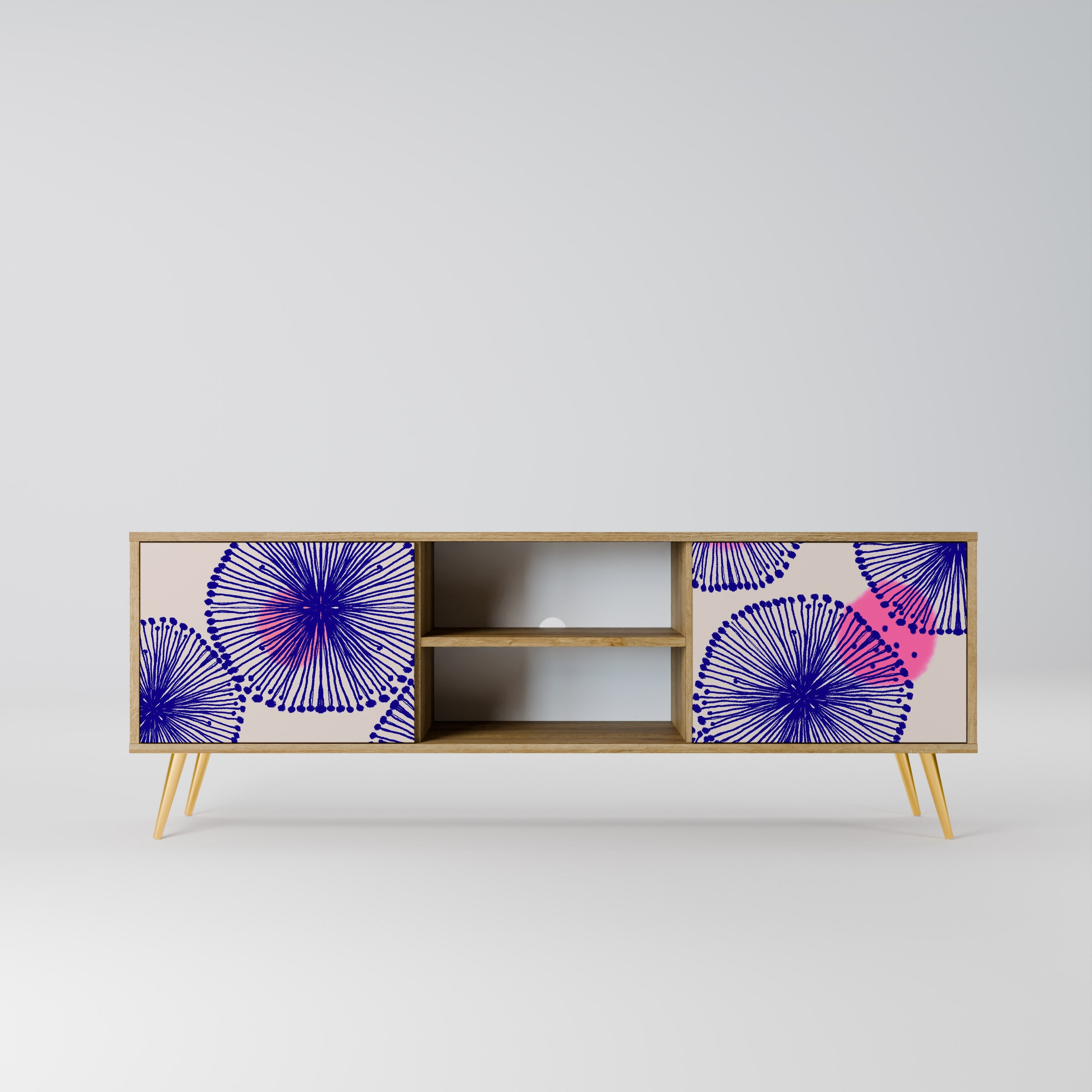 MAGIC NATURE 2-Door TV Stand in Oak Effect