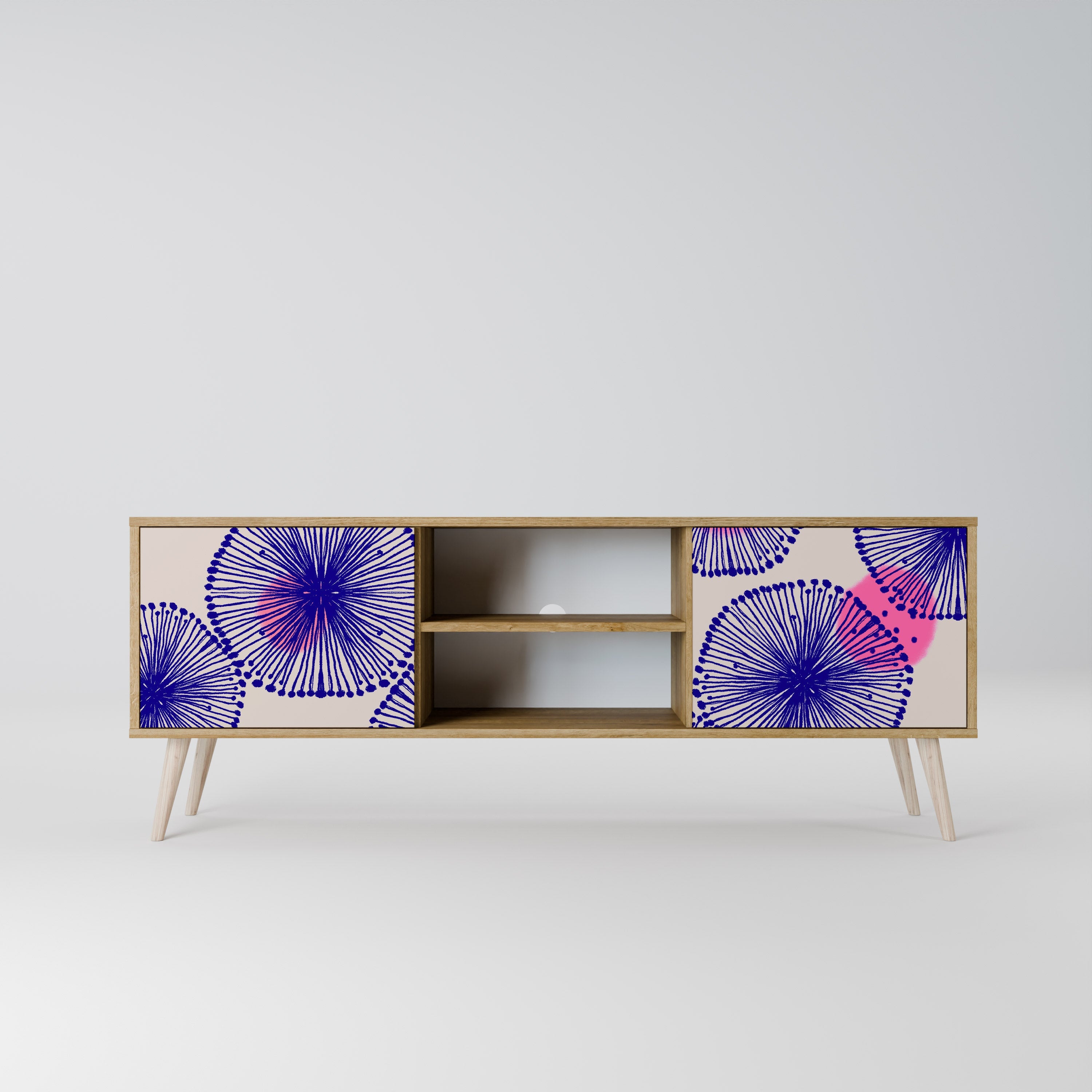 MAGIC NATURE 2-Door TV Stand in Oak Effect