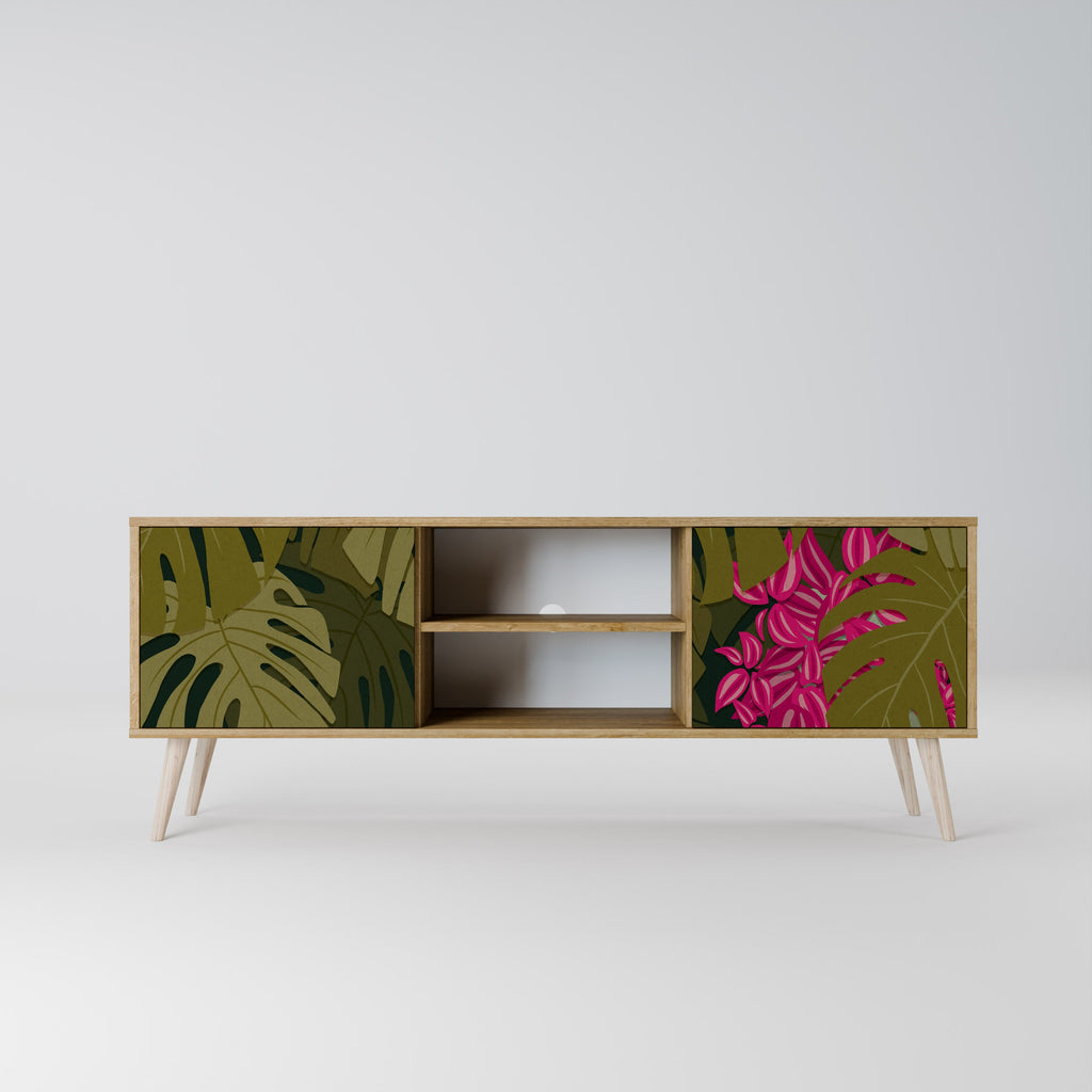TROPICAL BEAUTY 2-Door TV Stand in Oak Effect