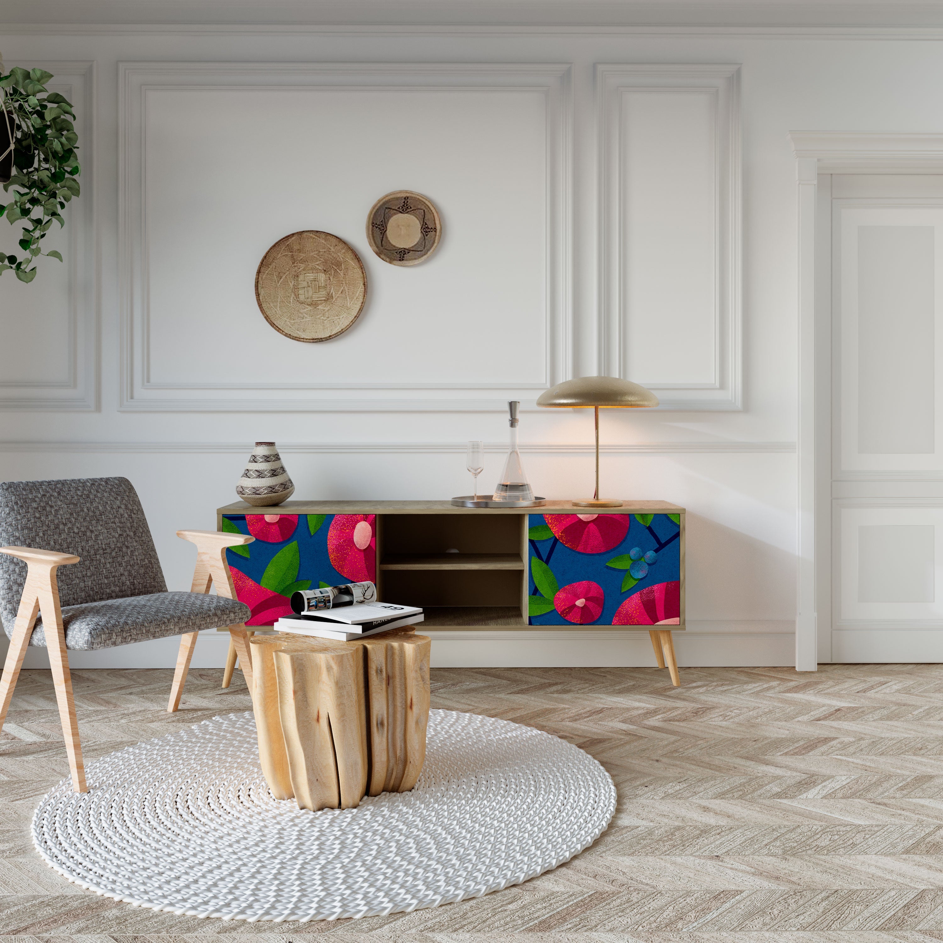 SPRING THOUGHTS 2-Door TV Stand in Oak Effect