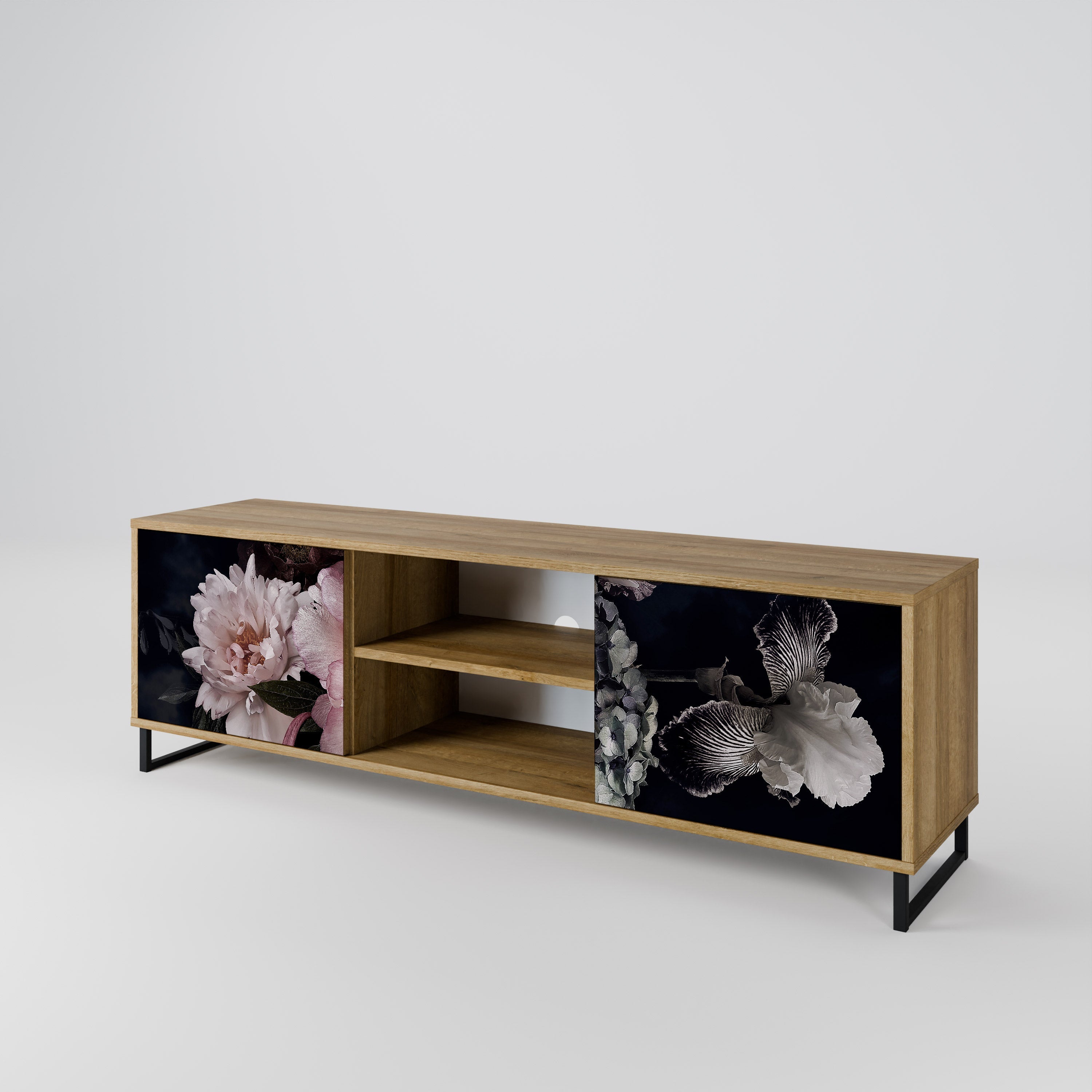 PURE BLOSSOM 2-Door TV Stand in Oak Effect
