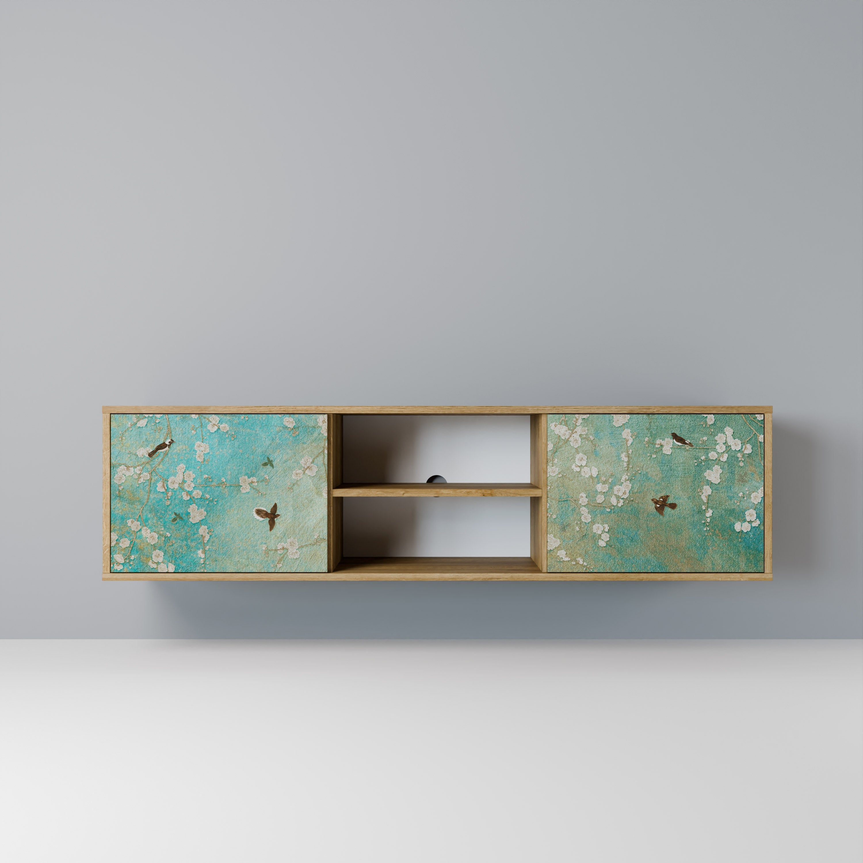 BLOOMING CHARM TV-Lowboard mit 2 Türen in Eiche-Optik