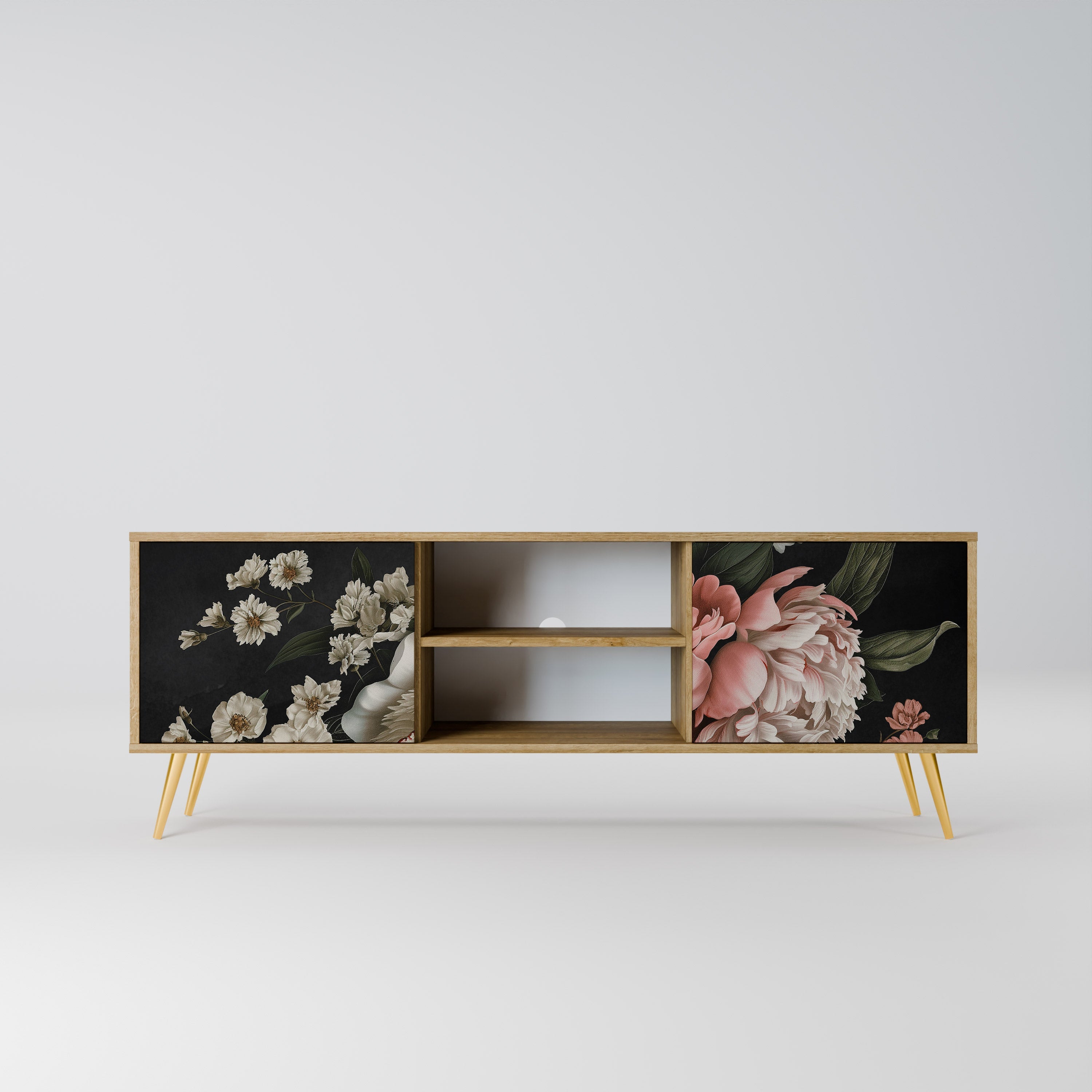 LUSH ELEGANCE TV-Lowboard mit 2 Türen in Eiche-Optik