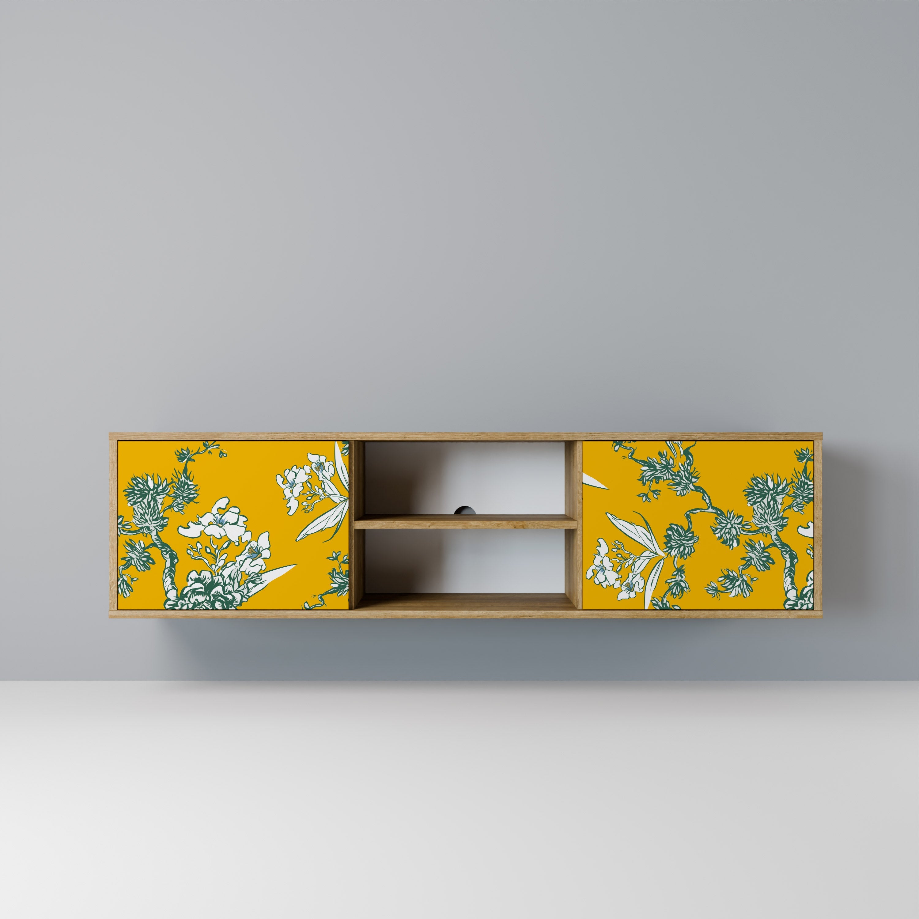 YELLOW CHINOISERIE TV-Lowboard mit 2 Türen in Eiche-Optik
