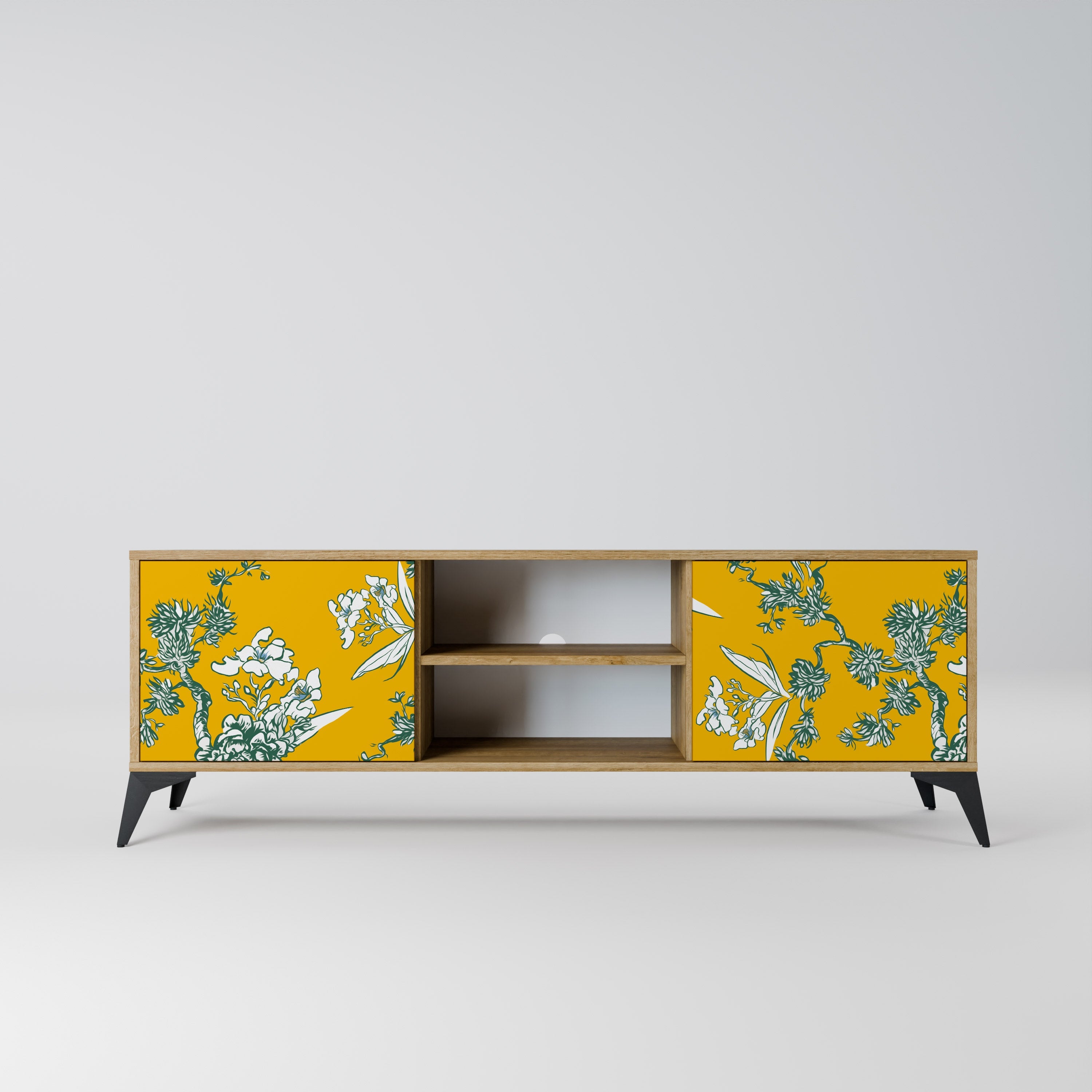 YELLOW CHINOISERIE TV-Lowboard mit 2 Türen in Eiche-Optik