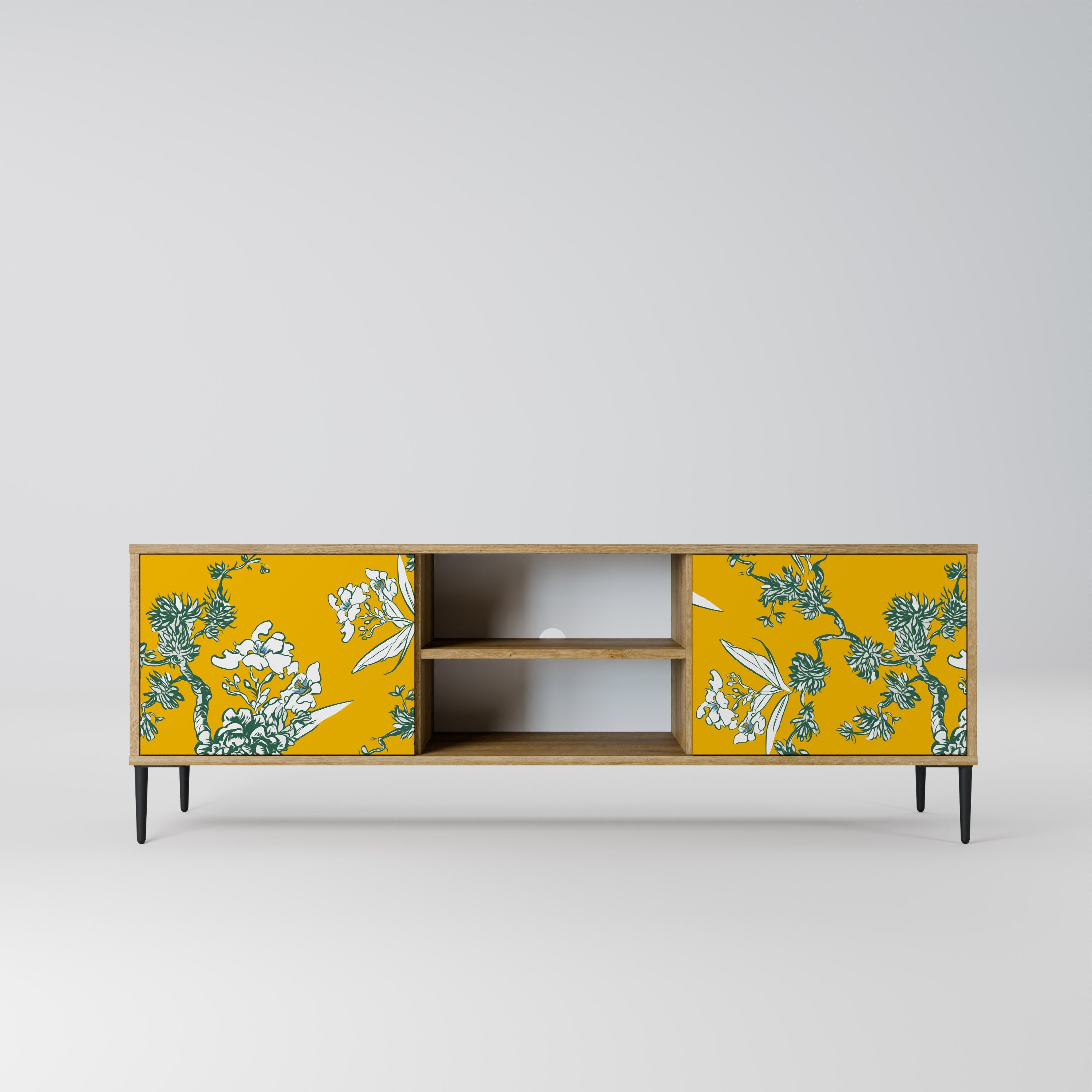 YELLOW CHINOISERIE TV-Lowboard mit 2 Türen in Eiche-Optik