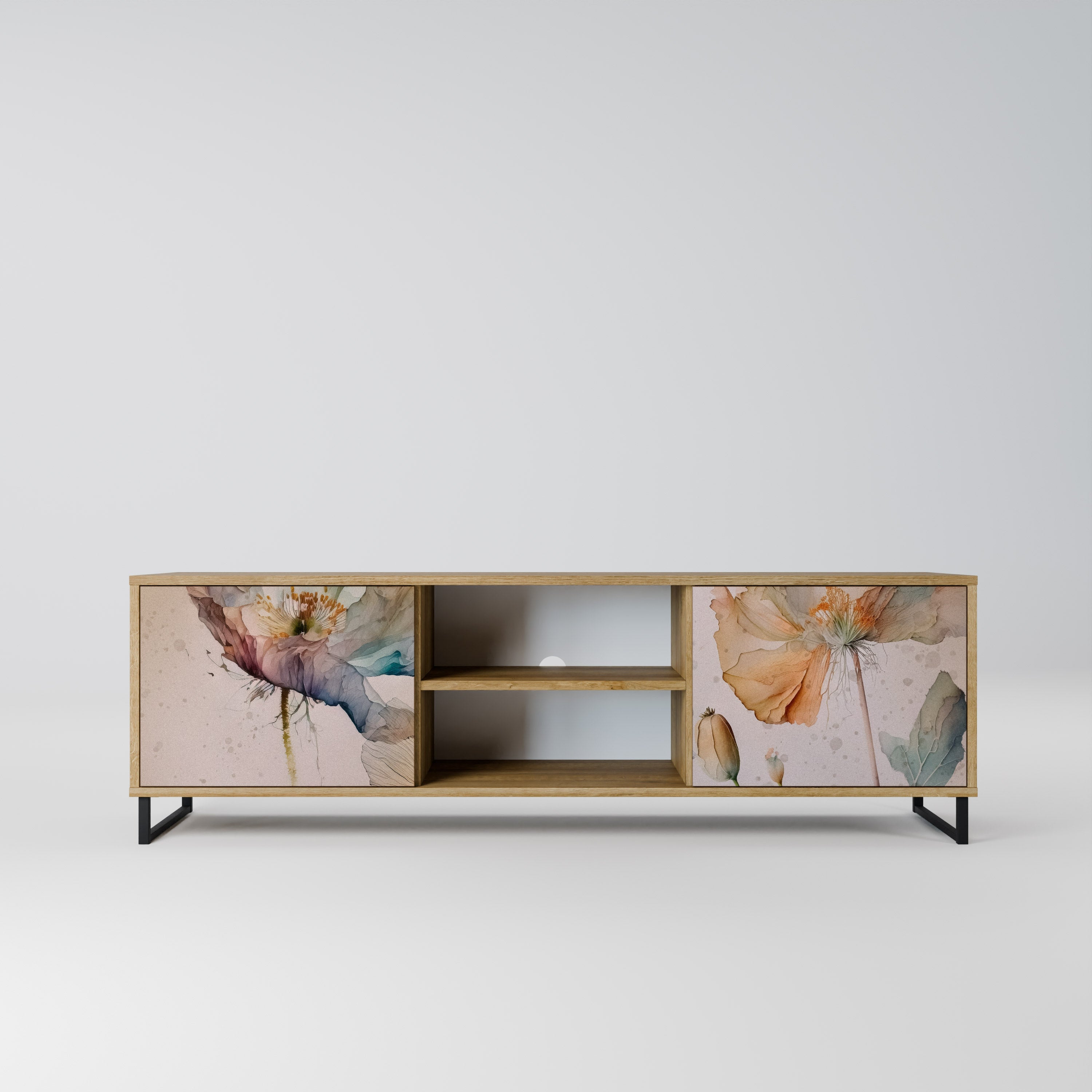 SOFTEN POPPY TV-Lowboard mit 2 Türen in Eiche-Optik