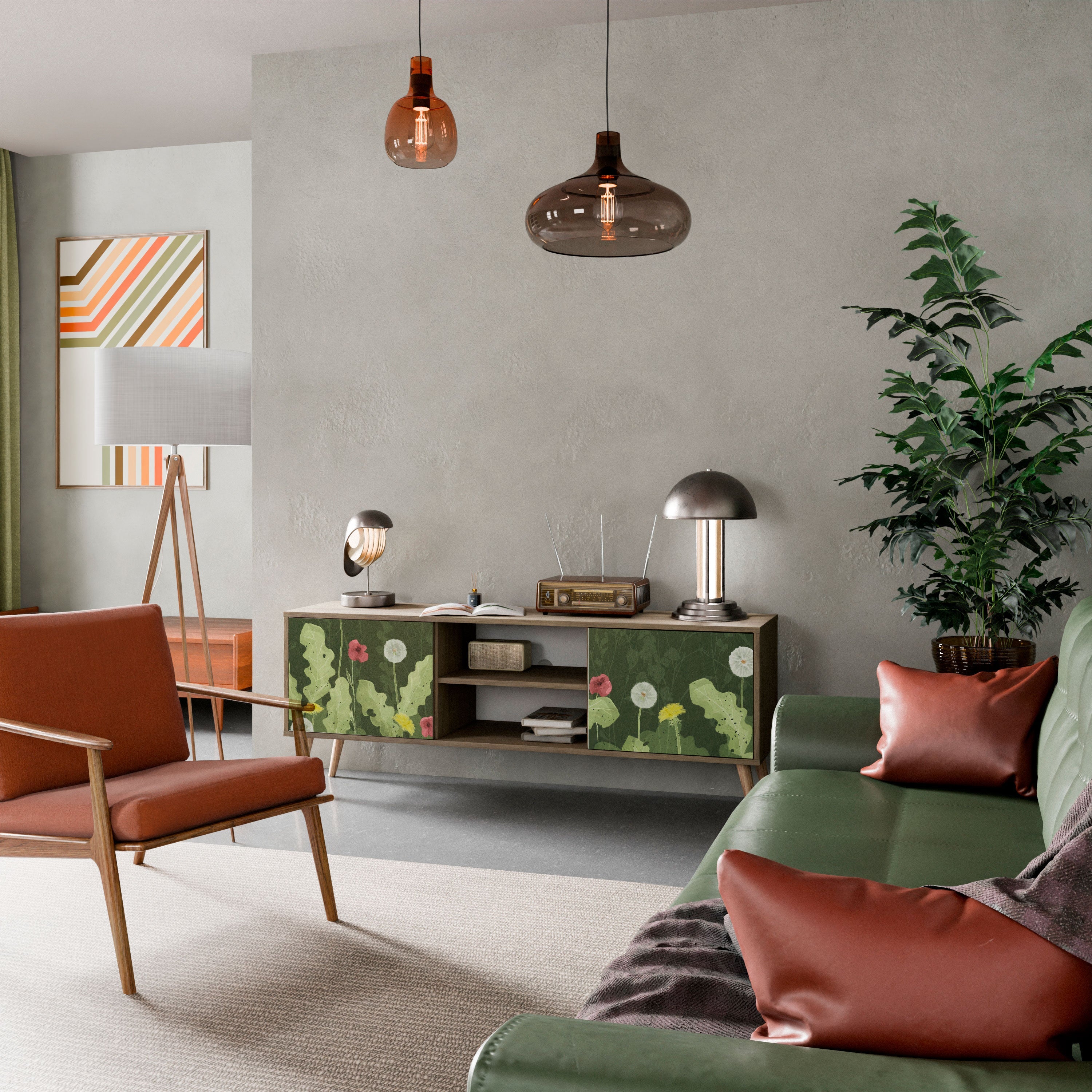 DANDELION AMUSE TV-Lowboard mit 2 Türen in Eiche-Optik