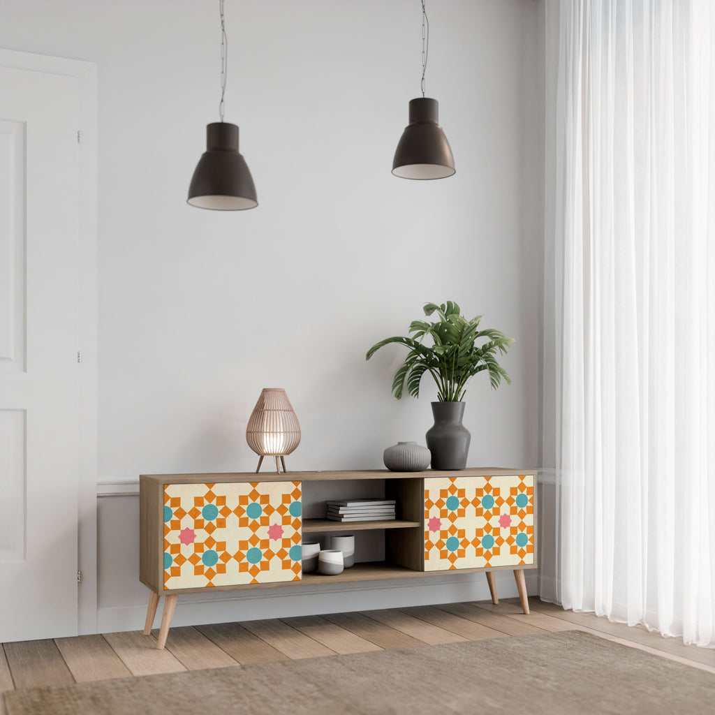 FLORAL DECOR TV-Lowboard mit 2 Türen in Eiche-Optik