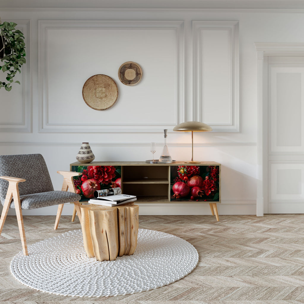 DAHLIAS AND POMEGRANATES TV-Lowboard mit 2 Türen in Eiche-Optik