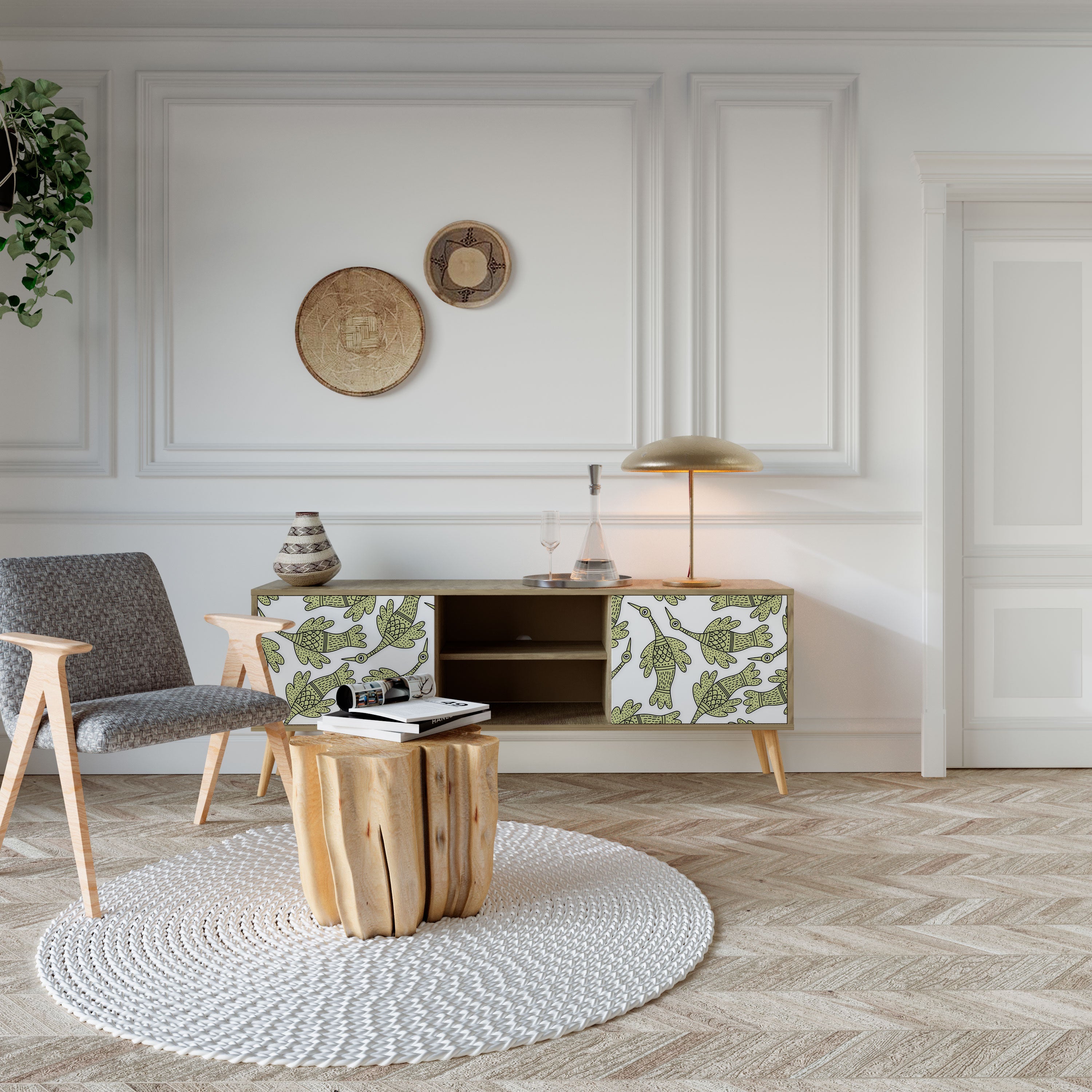 SEEDLING SONGBIRD TV-Lowboard mit 2 Türen in Eiche-Optik