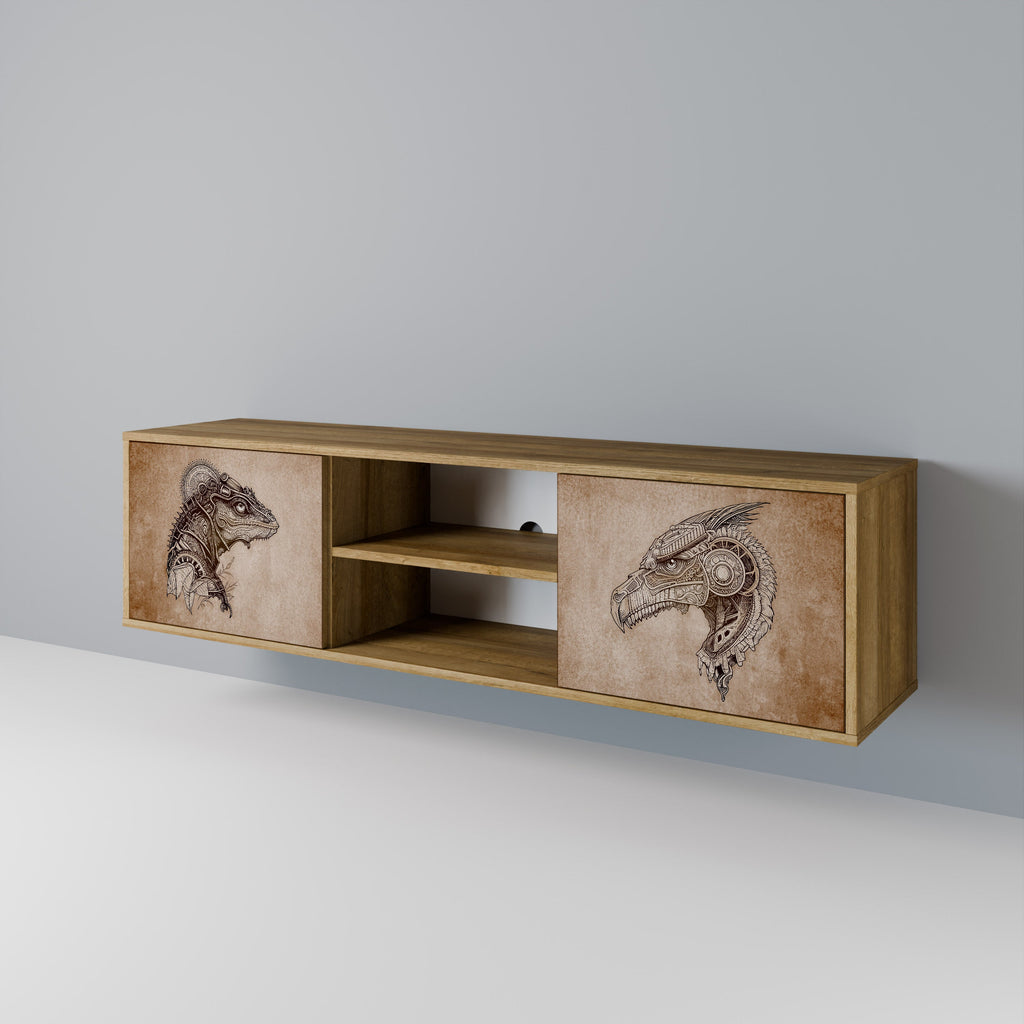 STEAMPUNK CLAN TV-Lowboard mit 2 Türen in Eiche-Optik