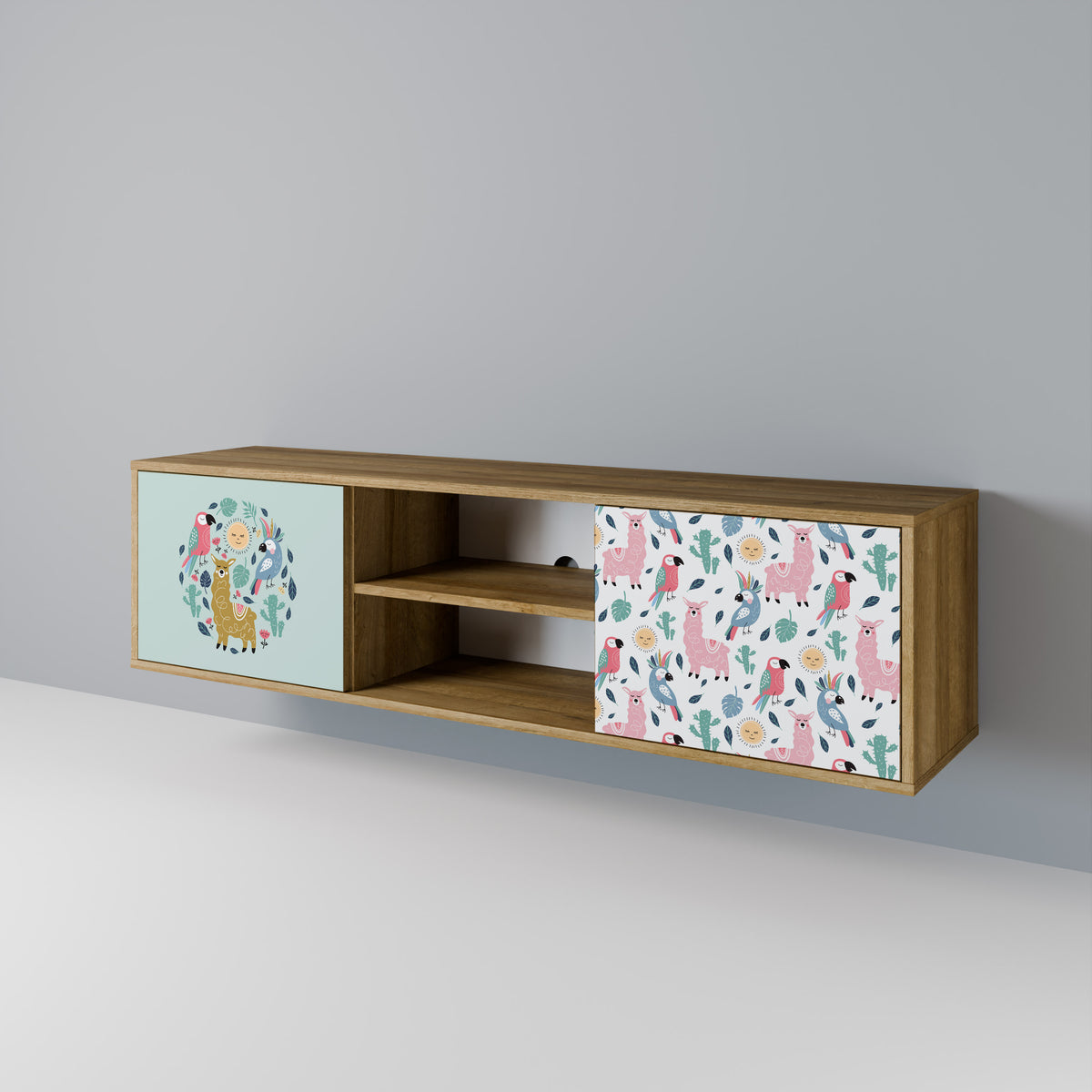 COLORFUL ALPACAS 2-Door TV Cabinet