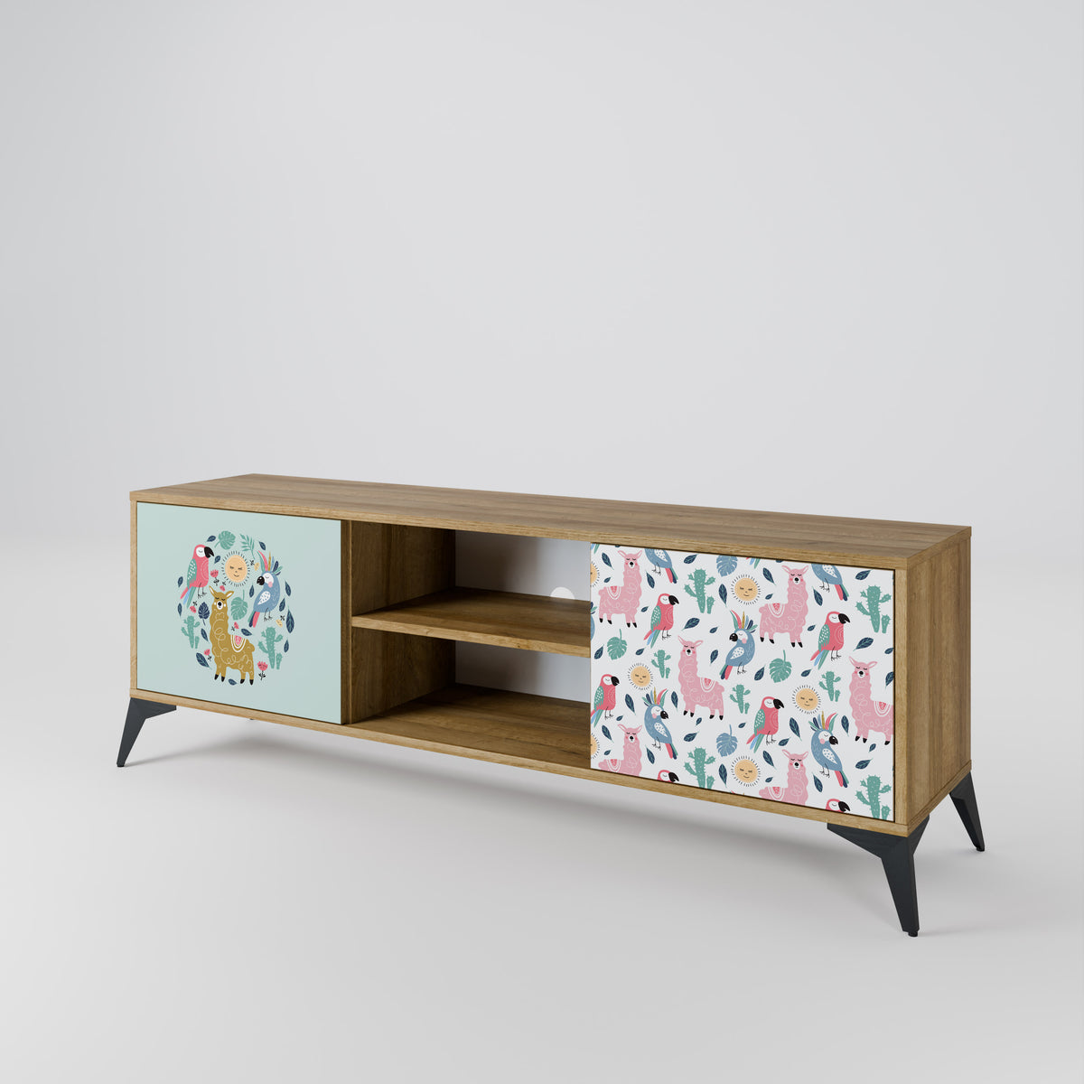 COLORFUL ALPACAS 2-Door TV Cabinet