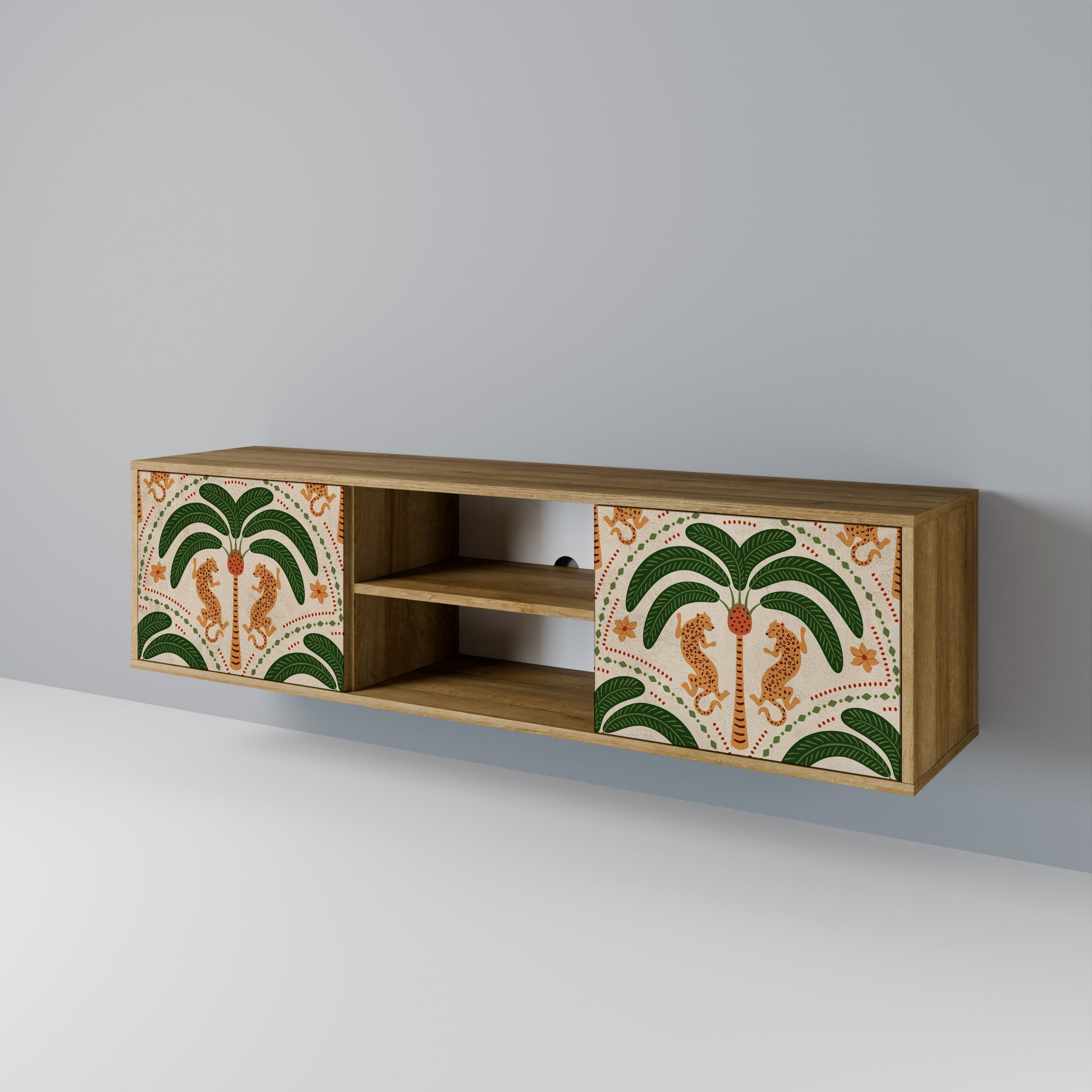 DANCING PREDATORS TV-Lowboard mit 2 Türen in Eiche-Optik