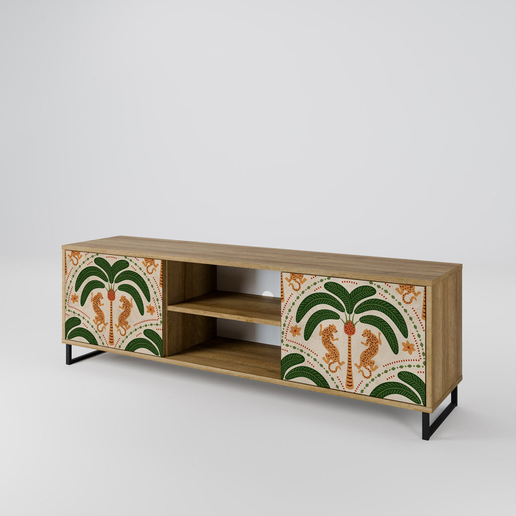DANCING PREDATORS TV-Lowboard mit 2 Türen in Eiche-Optik