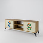 MYTHOLOGICAL CREATURES 2-Door TV Stand in Oak Effect