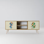 MYTHOLOGICAL CREATURES 2-Door TV Stand in Oak Effect