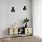 MYTHOLOGICAL CREATURES 2-Door TV Stand in Oak Effect