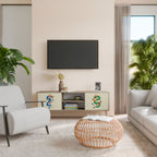 MYTHOLOGICAL CREATURES 2-Door TV Stand in Oak Effect