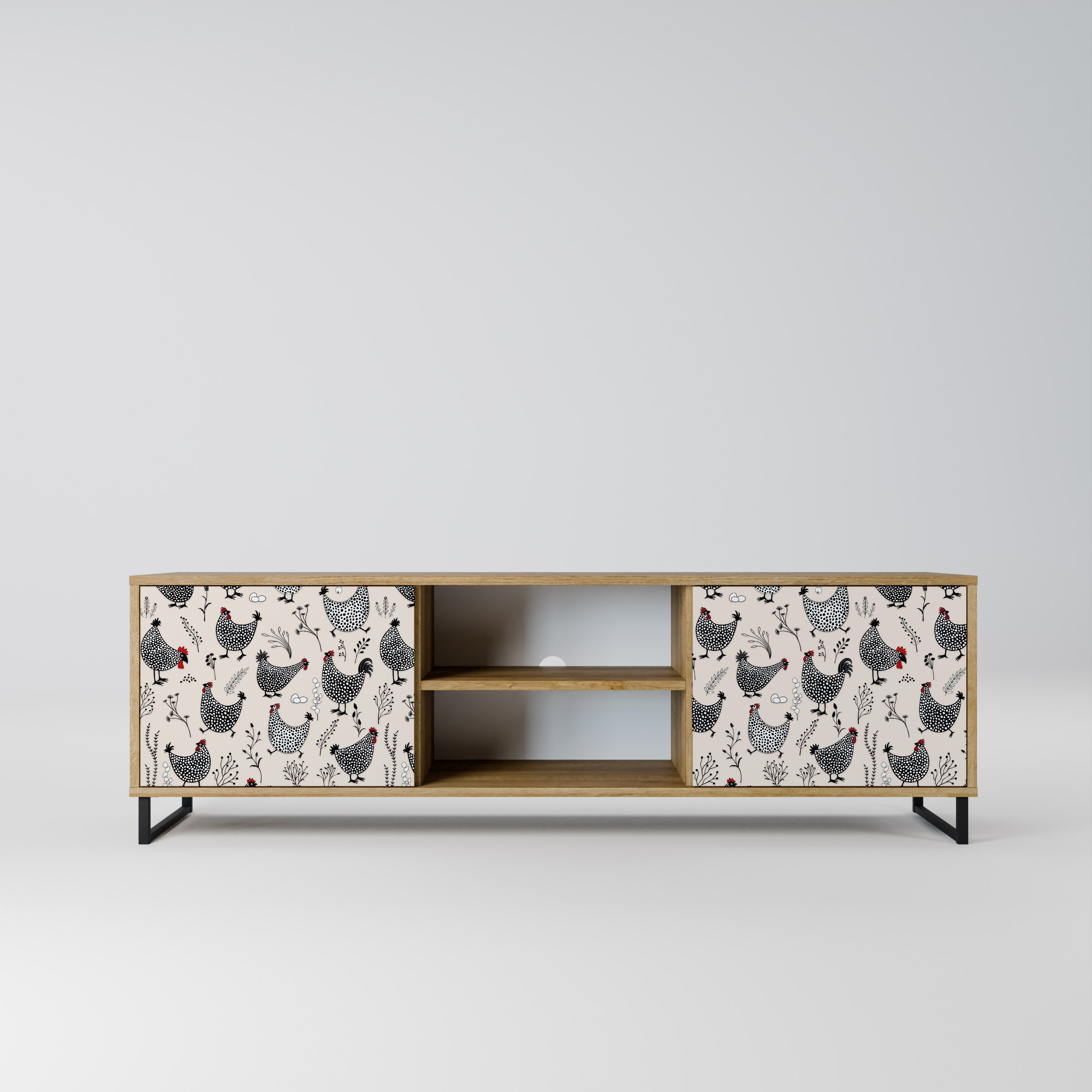 HAPPY HENS TV-Lowboard mit 2 Türen in Eiche-Optik