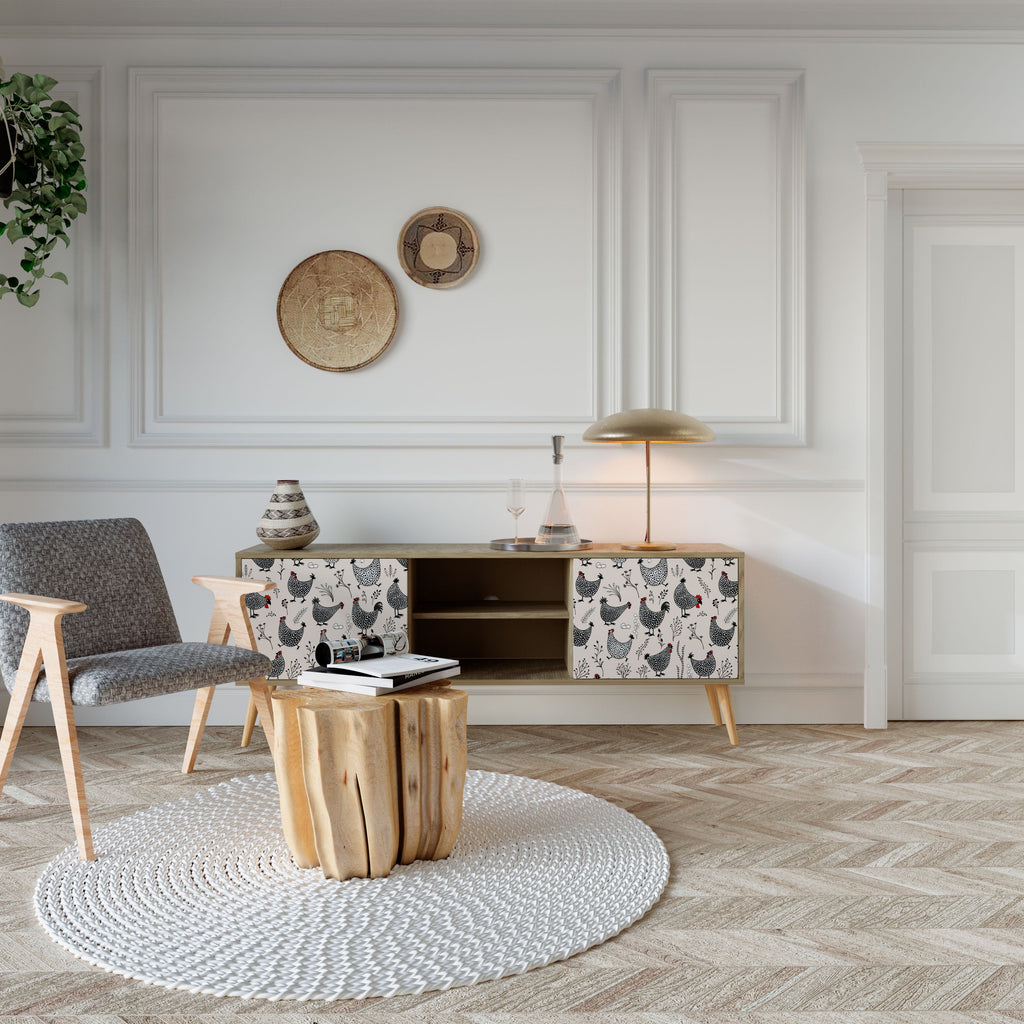 HAPPY HENS TV-Lowboard mit 2 Türen in Eiche-Optik