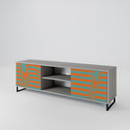 LINE COLLAPSE 2-Door TV Stand in Grey Finish