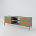 LINE COLLAPSE 2-Door TV Stand in Grey Finish