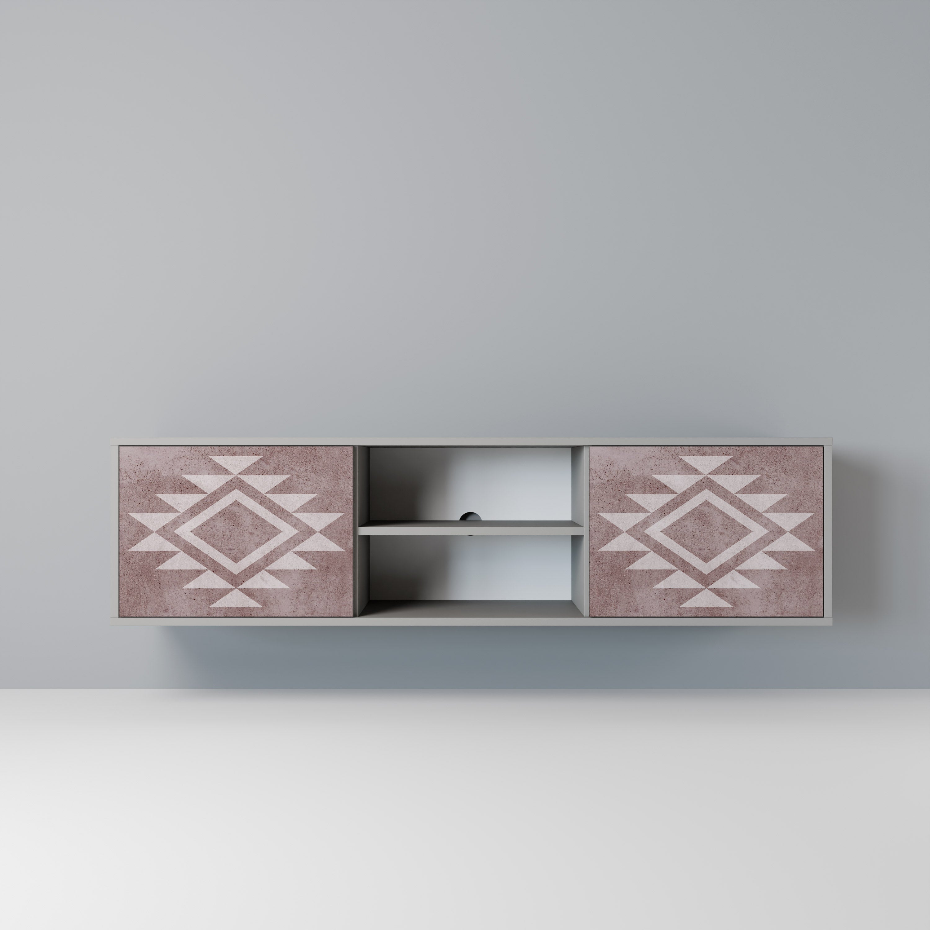 MARVEL MOSAIC 2-Door TV Stand in Grey Finish