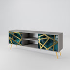 THE LABYRINTH OF GOLD 2-Door TV Stand in Grey Finish