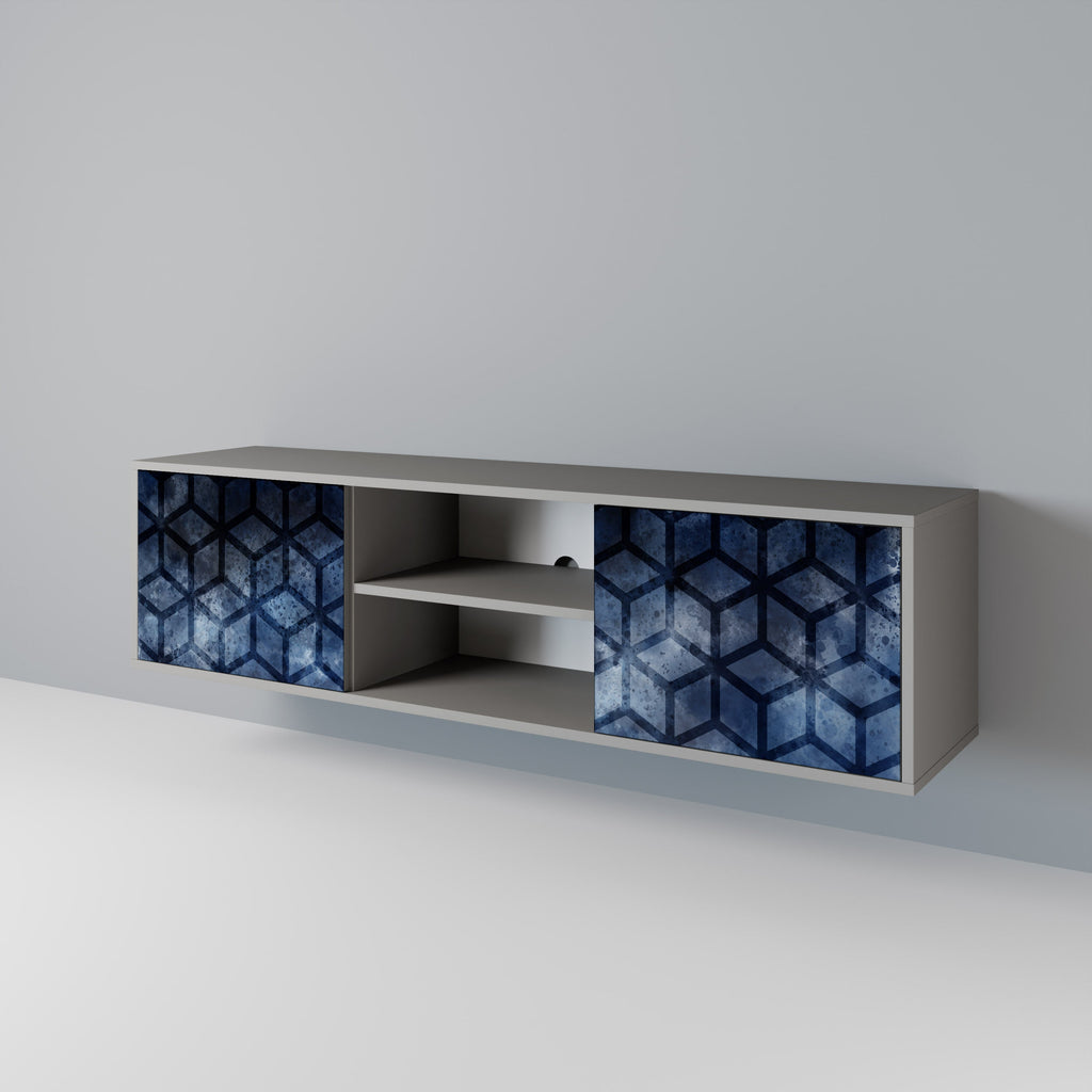 CUBIC MIST 2-Door TV Stand in Grey Finish