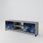 CUBIC MIST 2-Door TV Stand in Grey Finish