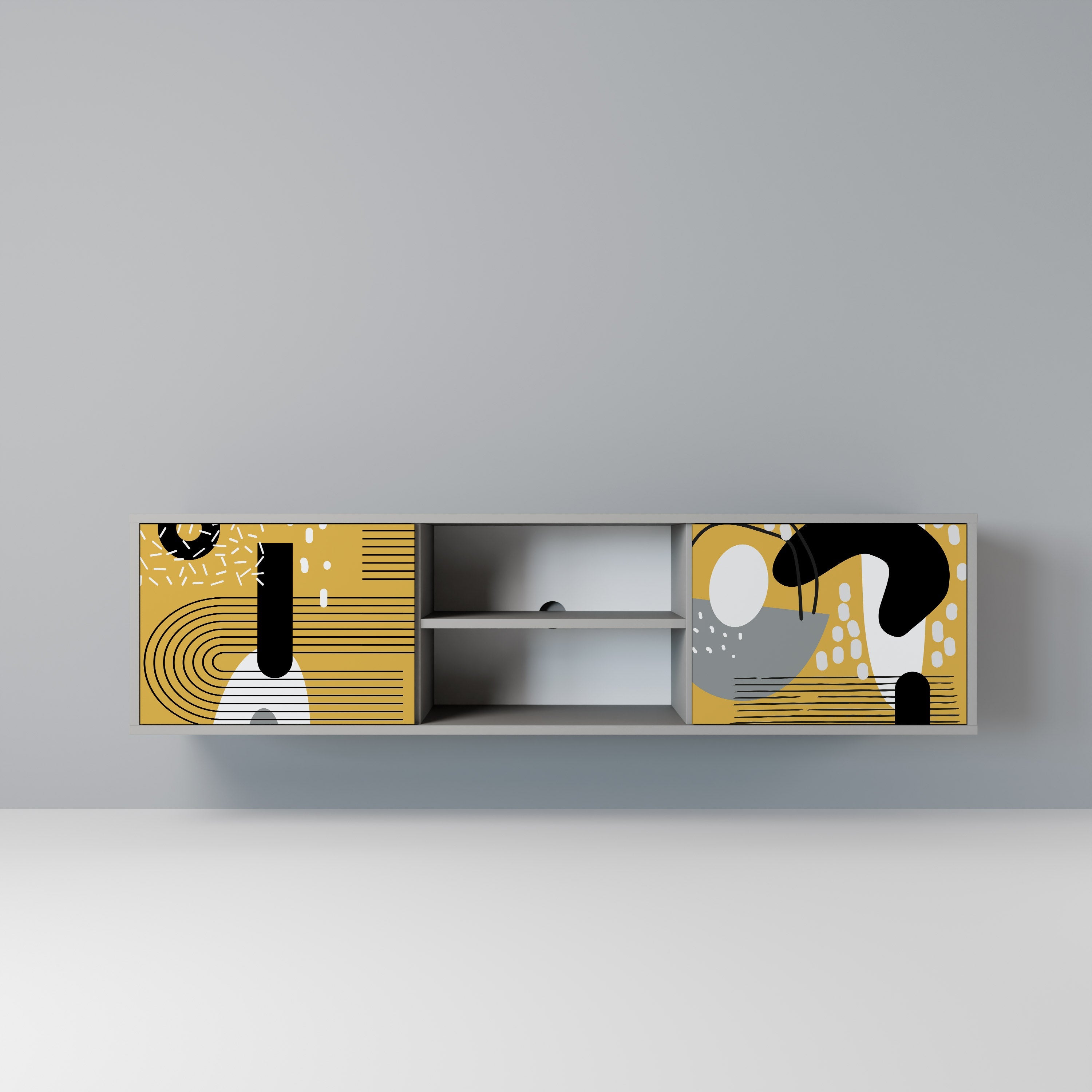 SHAPESHIFT SYMPHONY 2-Door TV Stand in Grey Finish