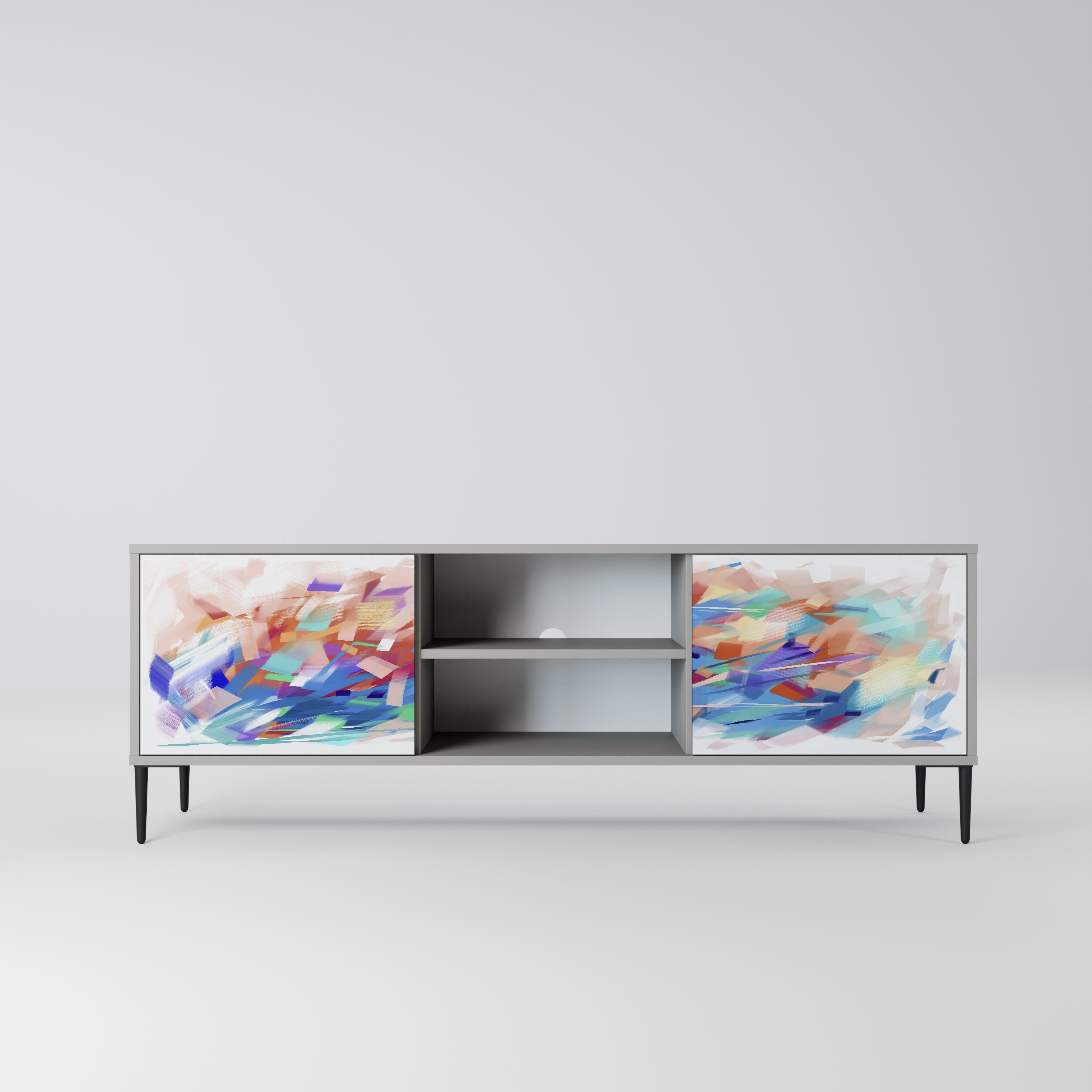 FINESSE MASH-UP 2-Door TV Stand in Grey Finish