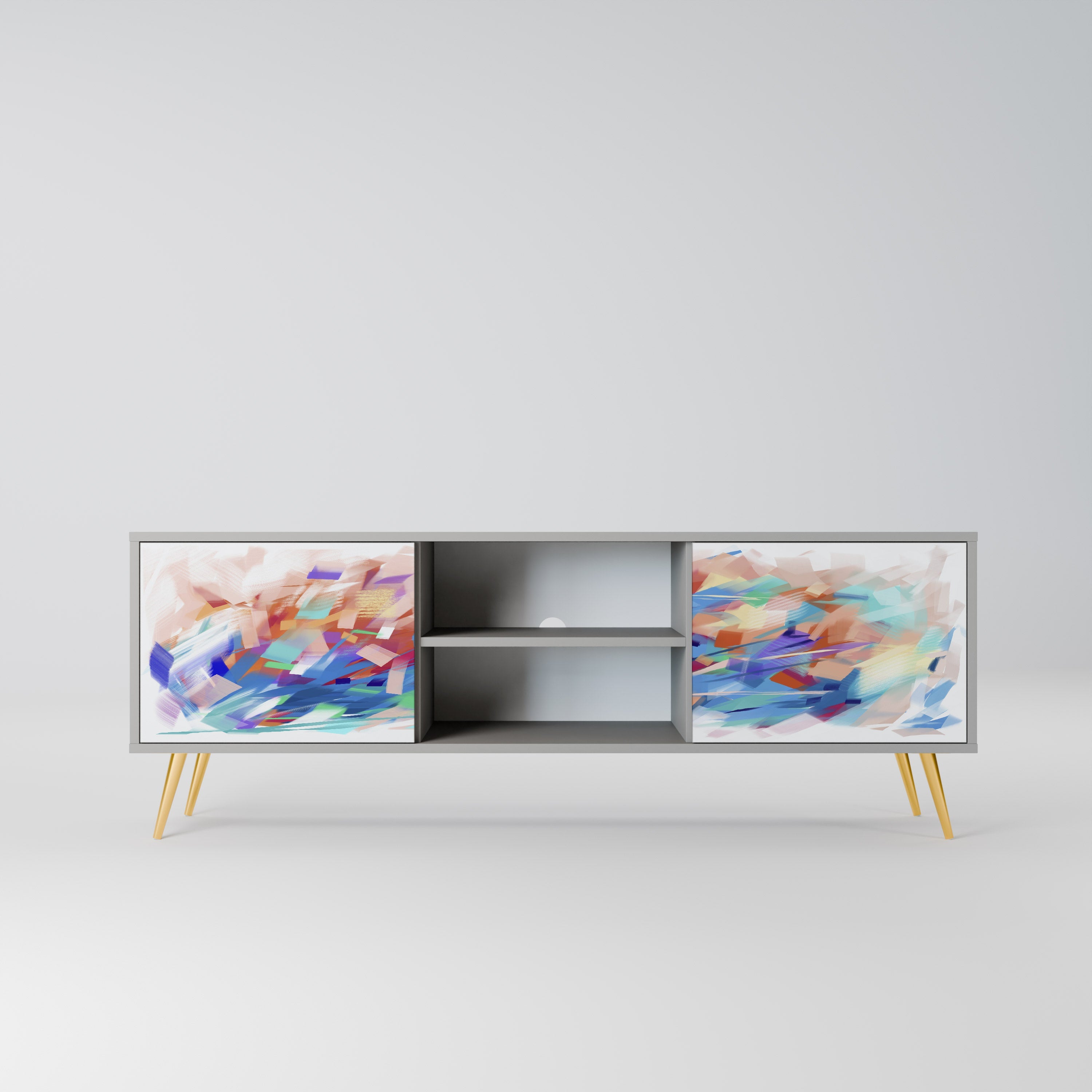 FINESSE MASH-UP 2-Door TV Stand in Grey Finish