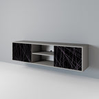 SHIMMER SPIDERGRAM 2-Door TV Stand in Grey Finish