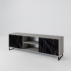 SHIMMER SPIDERGRAM 2-Door TV Stand in Grey Finish