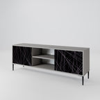 SHIMMER SPIDERGRAM 2-Door TV Stand in Grey Finish