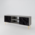 SHIMMER SPIDERGRAM 2-Door TV Stand in Grey Finish