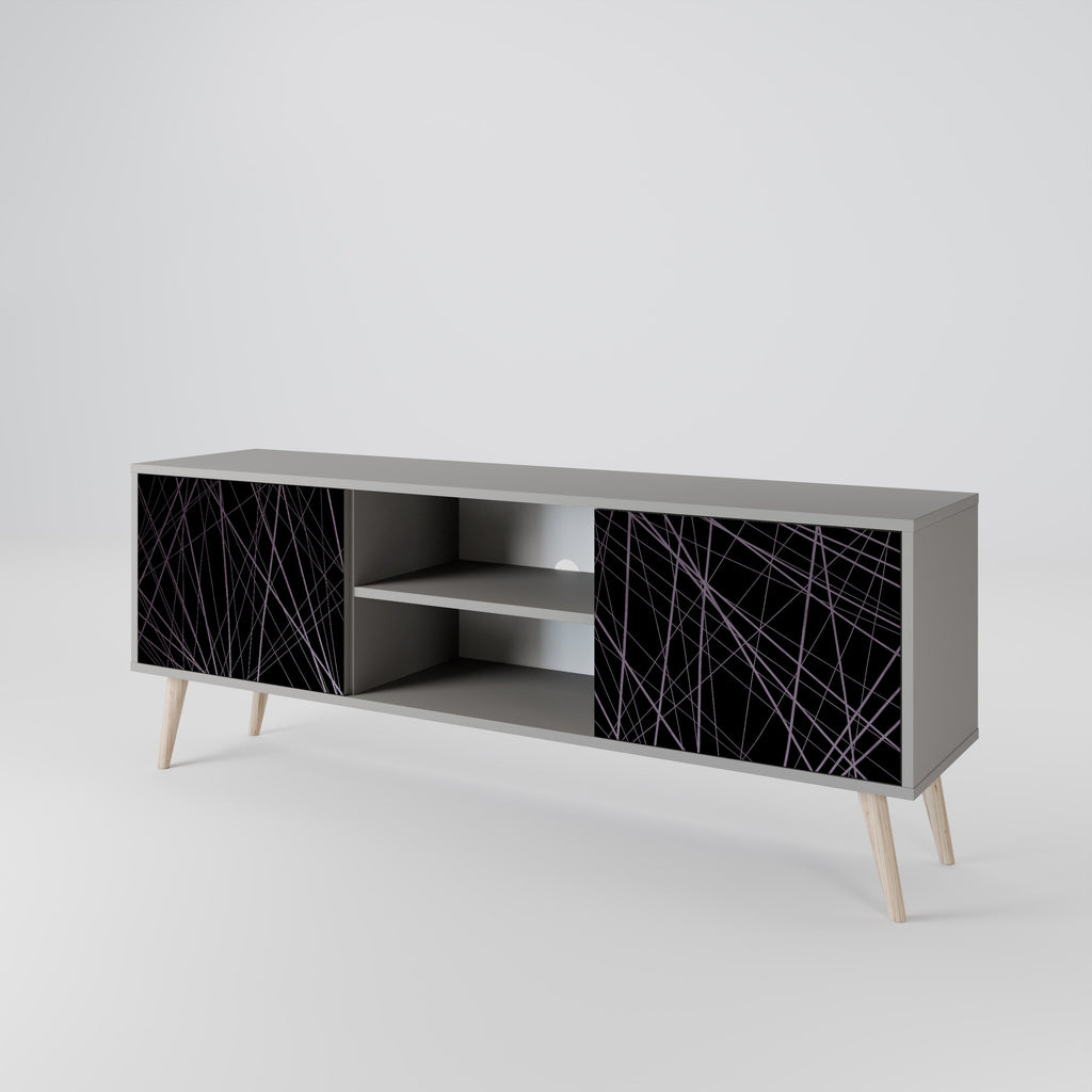 SHIMMER SPIDERGRAM 2-Door TV Stand in Grey Finish