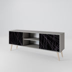 SHIMMER SPIDERGRAM 2-Door TV Stand in Grey Finish